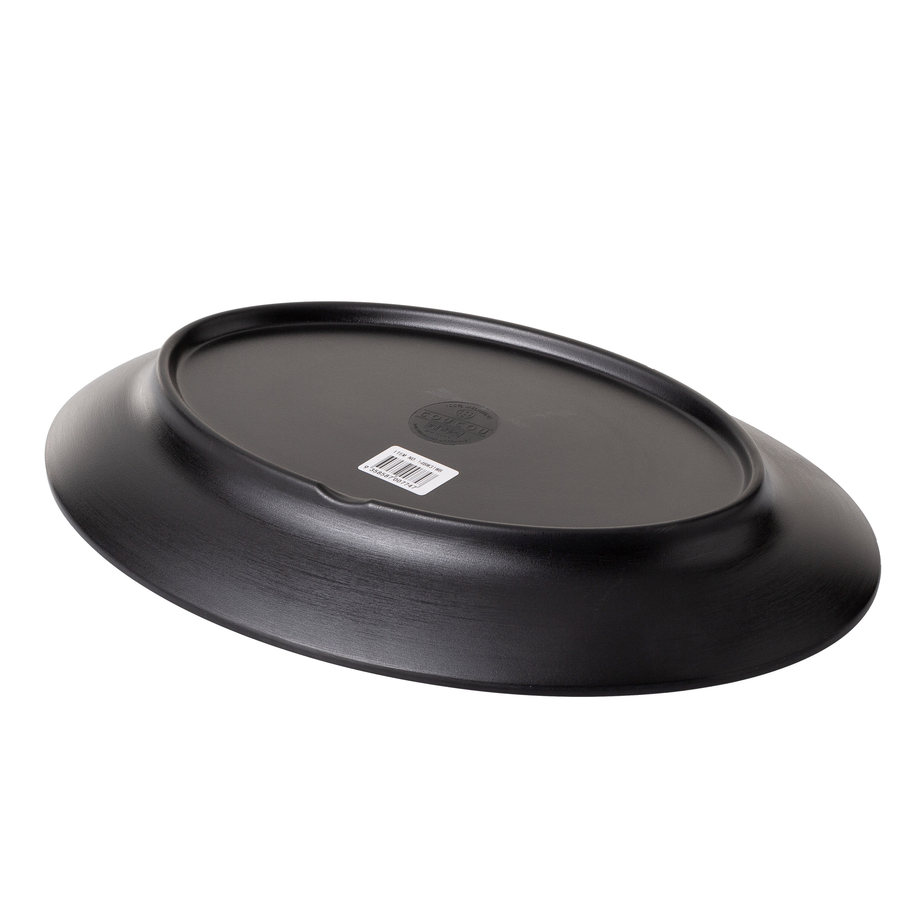 COUCOU Oval Plate Wide Rim 310x220mm - Black & Black