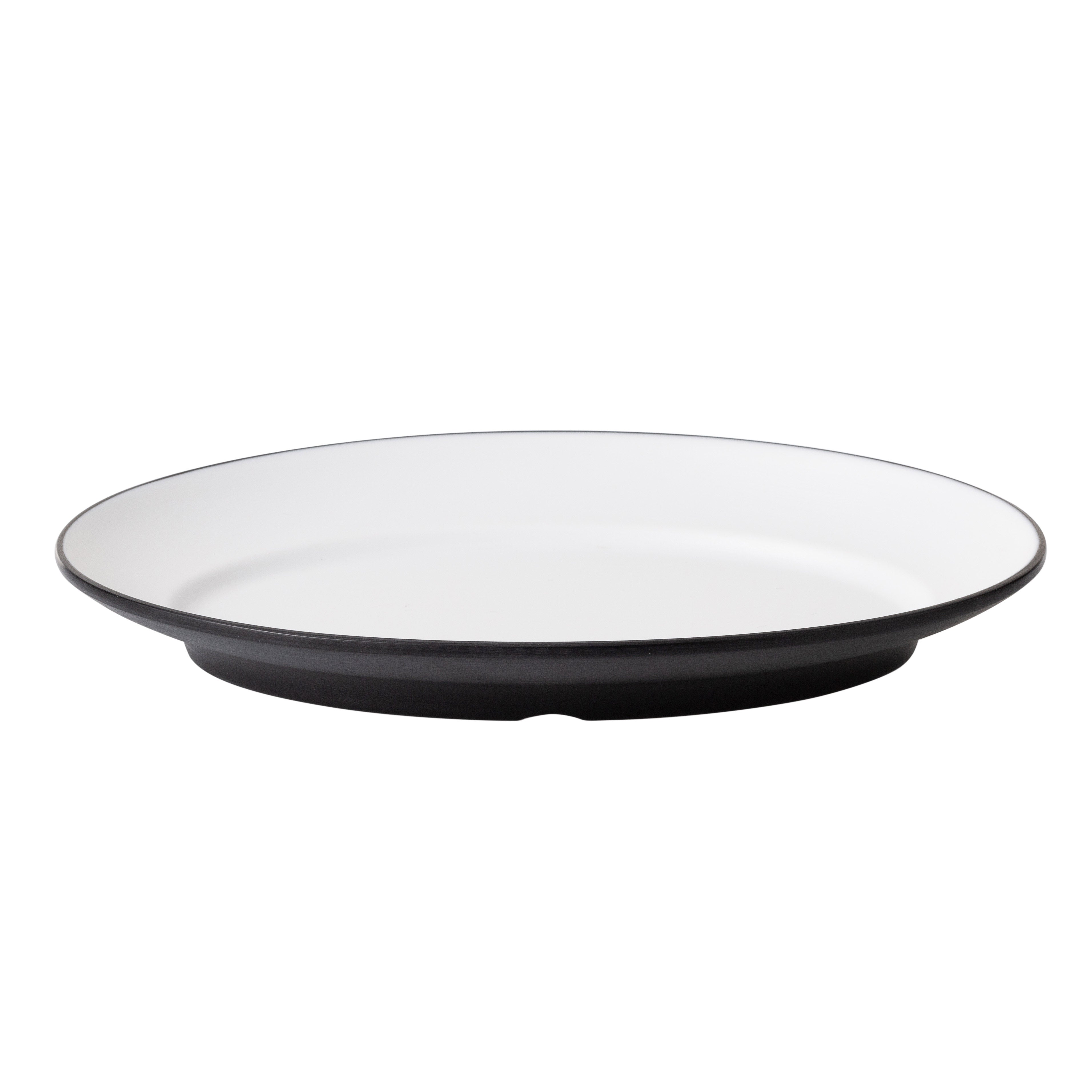 COUCOU Oval Plate Wide Rim 310x220mm - White & Black