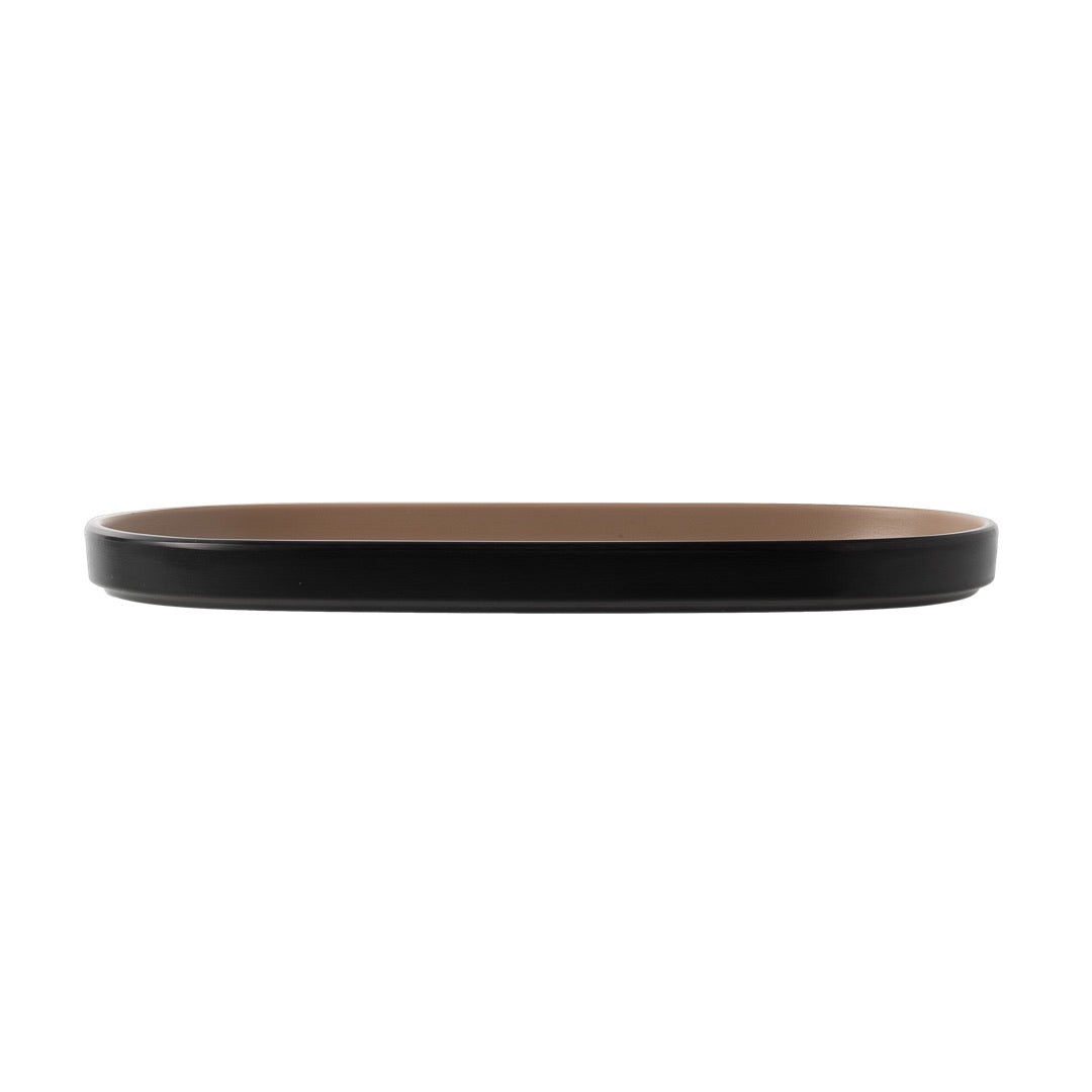COUCOU Oblong Platter 235x110mm - Beige & Black