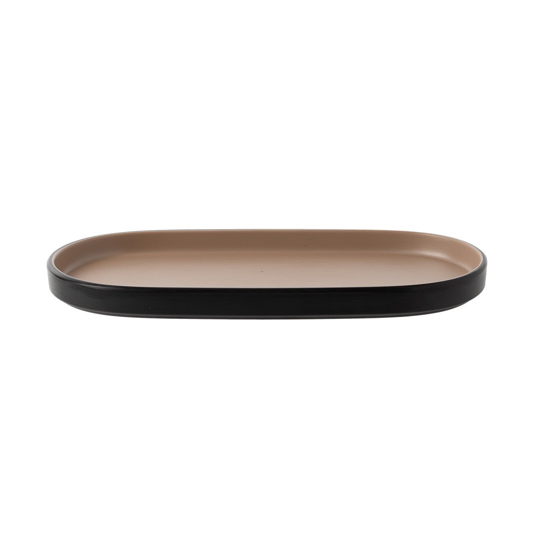 COUCOU Oblong Platter 235x110mm - Beige & Black