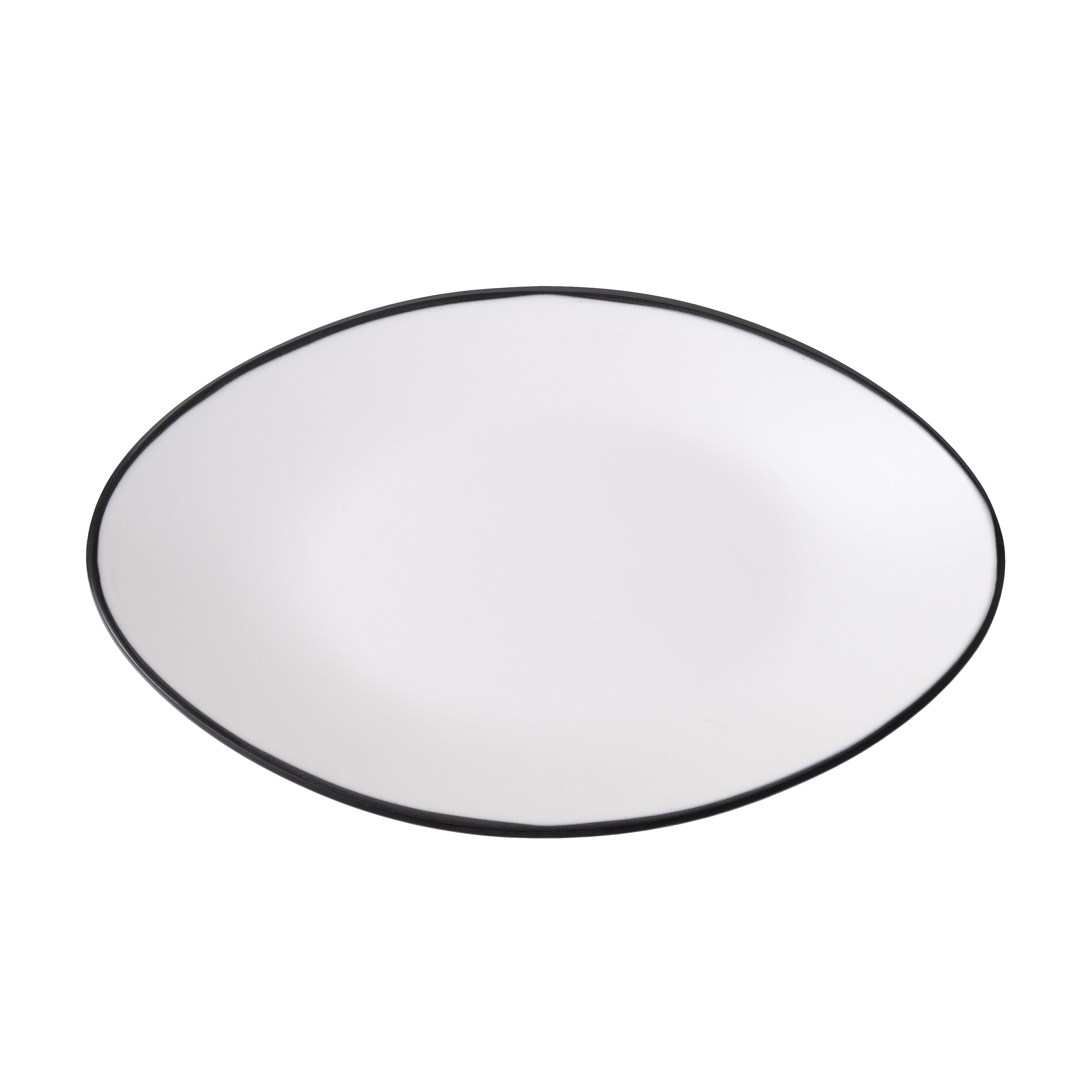 COUCOU Oval Plate 245x150mm - White & Black