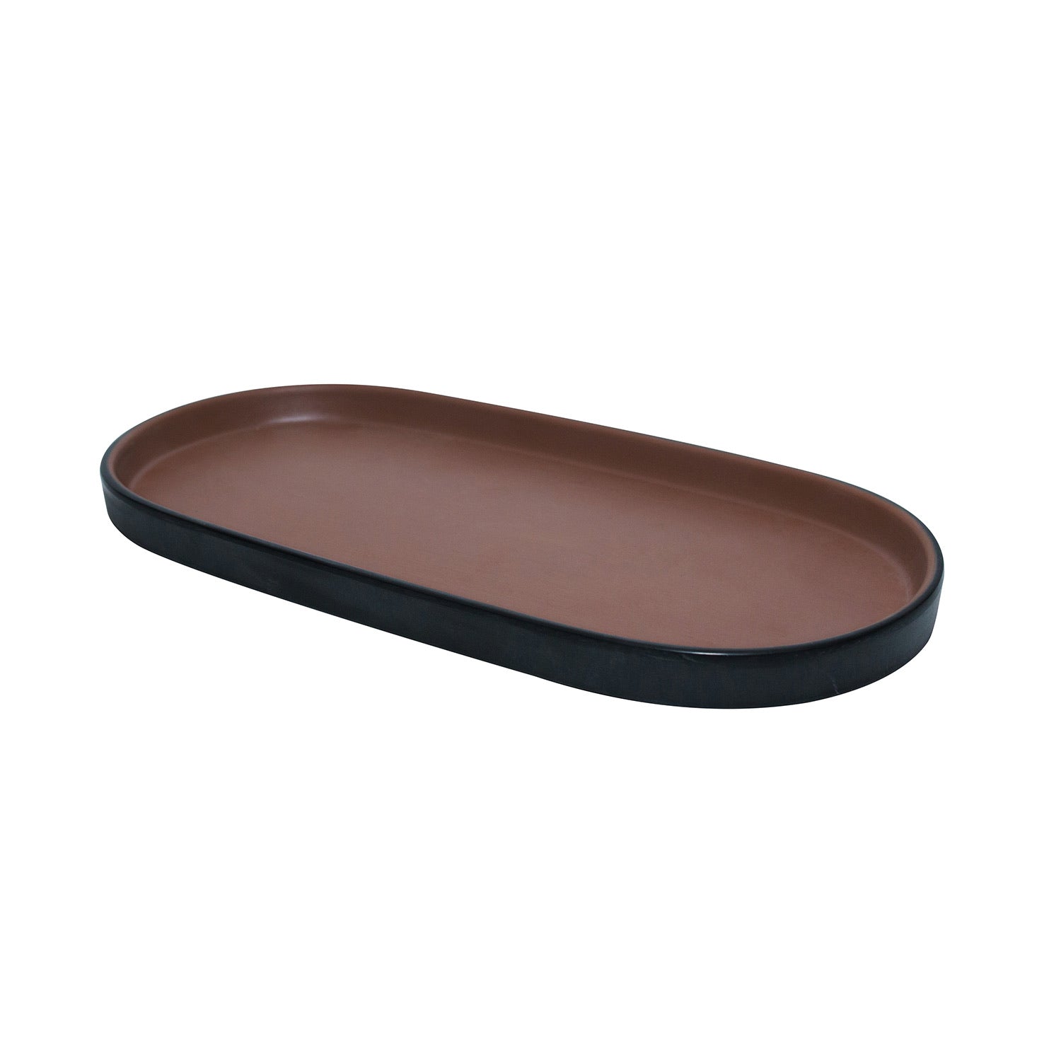 COUCOU Oblong Platter 260x130mm - Brown & Black