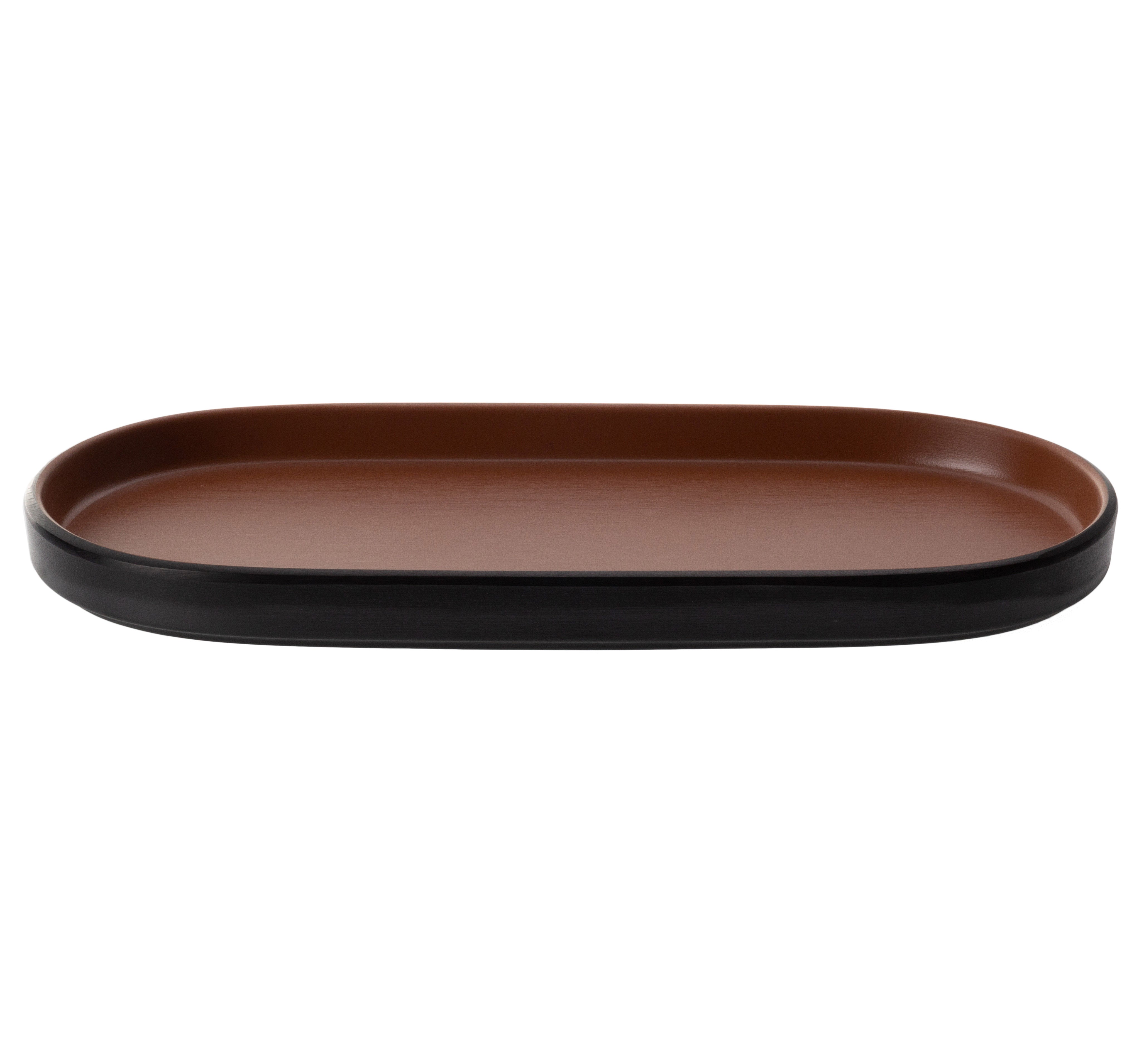 COUCOU Oblong Platter 260x130mm - Brown & Black