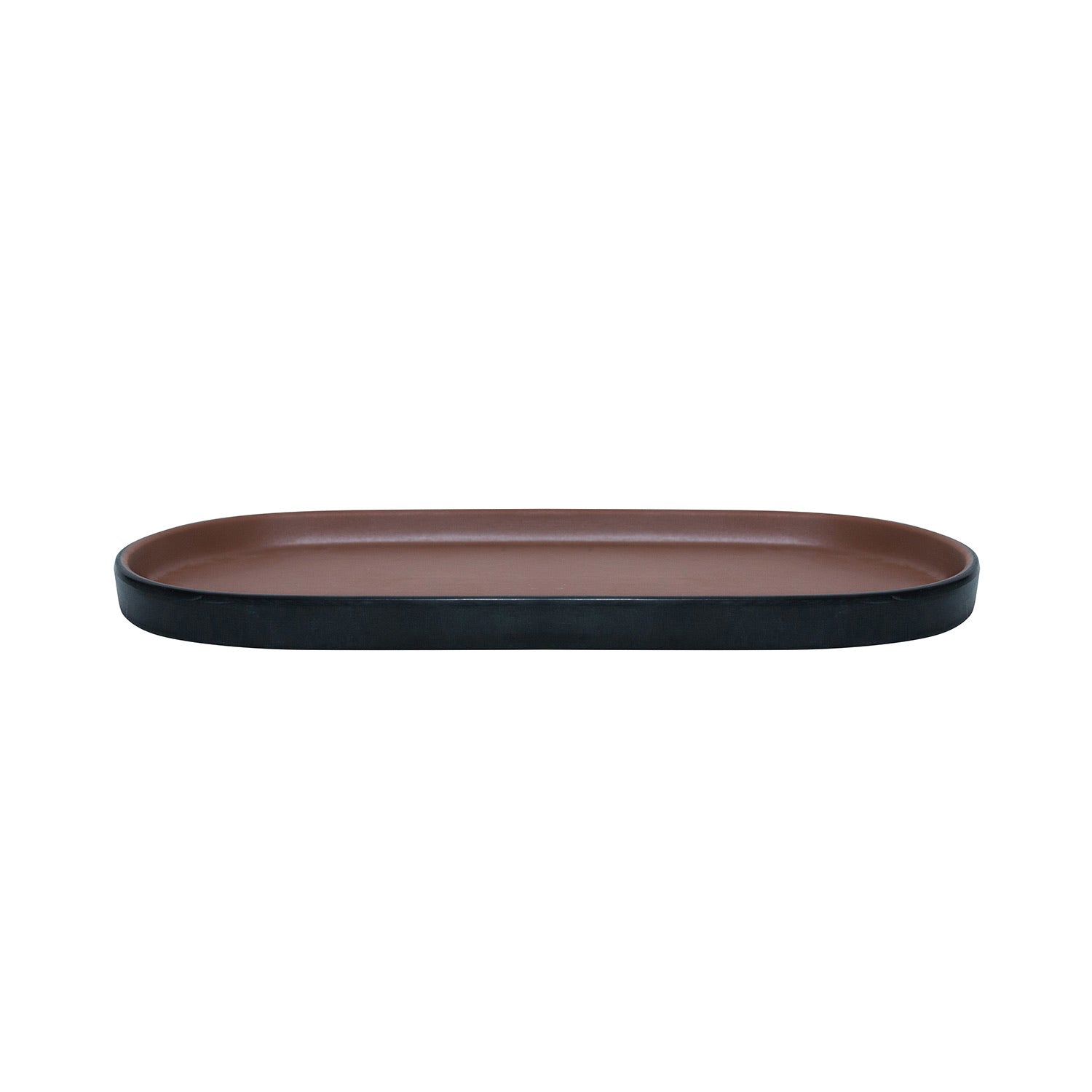 COUCOU Oblong Platter 260x130mm - Brown & Black