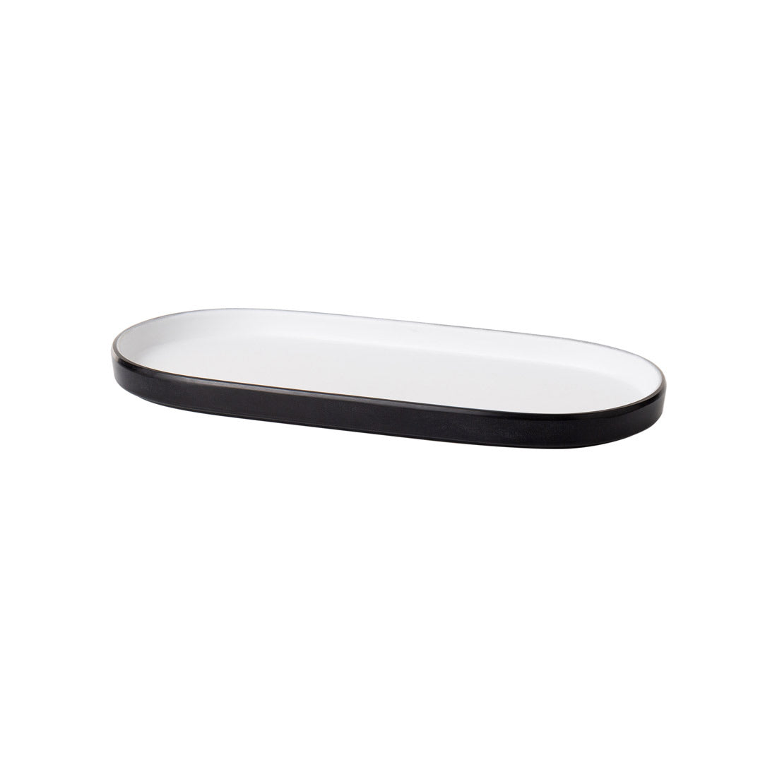 COUCOU Oblong Platter 260x130mm - White & Black