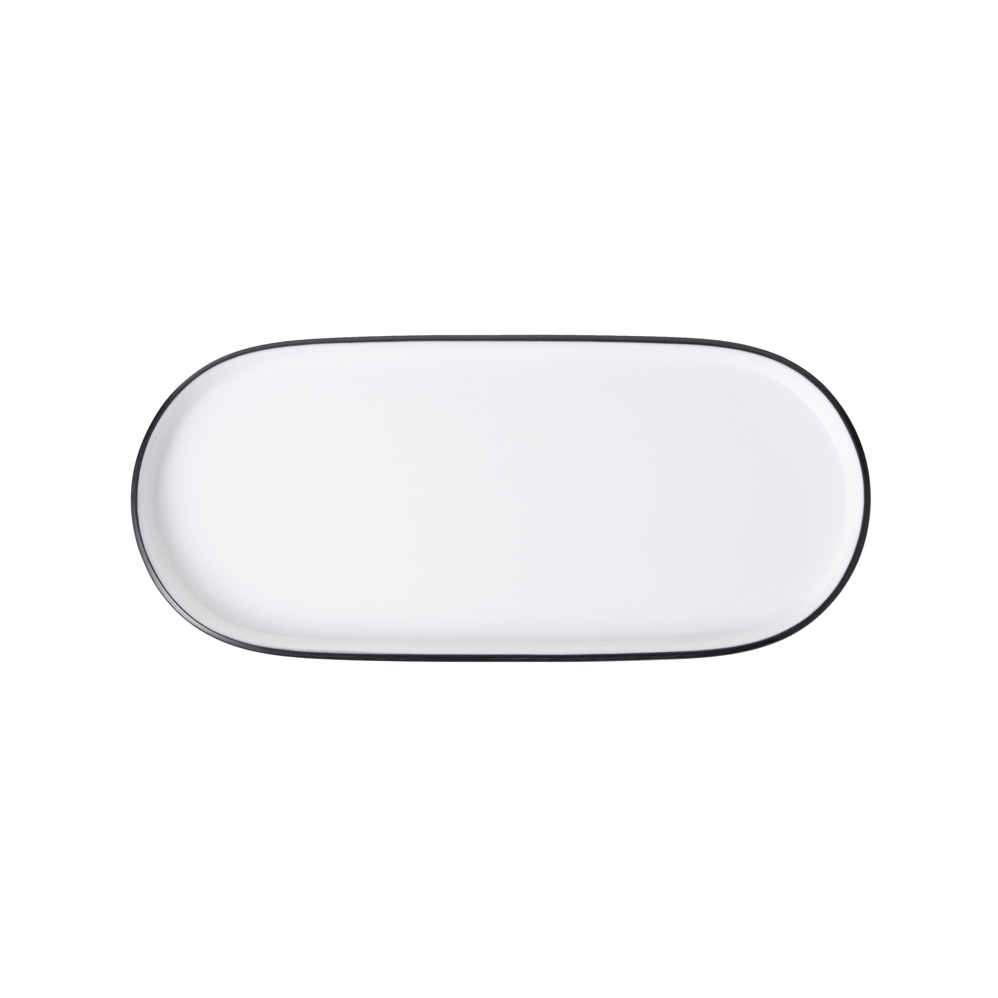 COUCOU Oblong Platter 290x130mm - White & Black