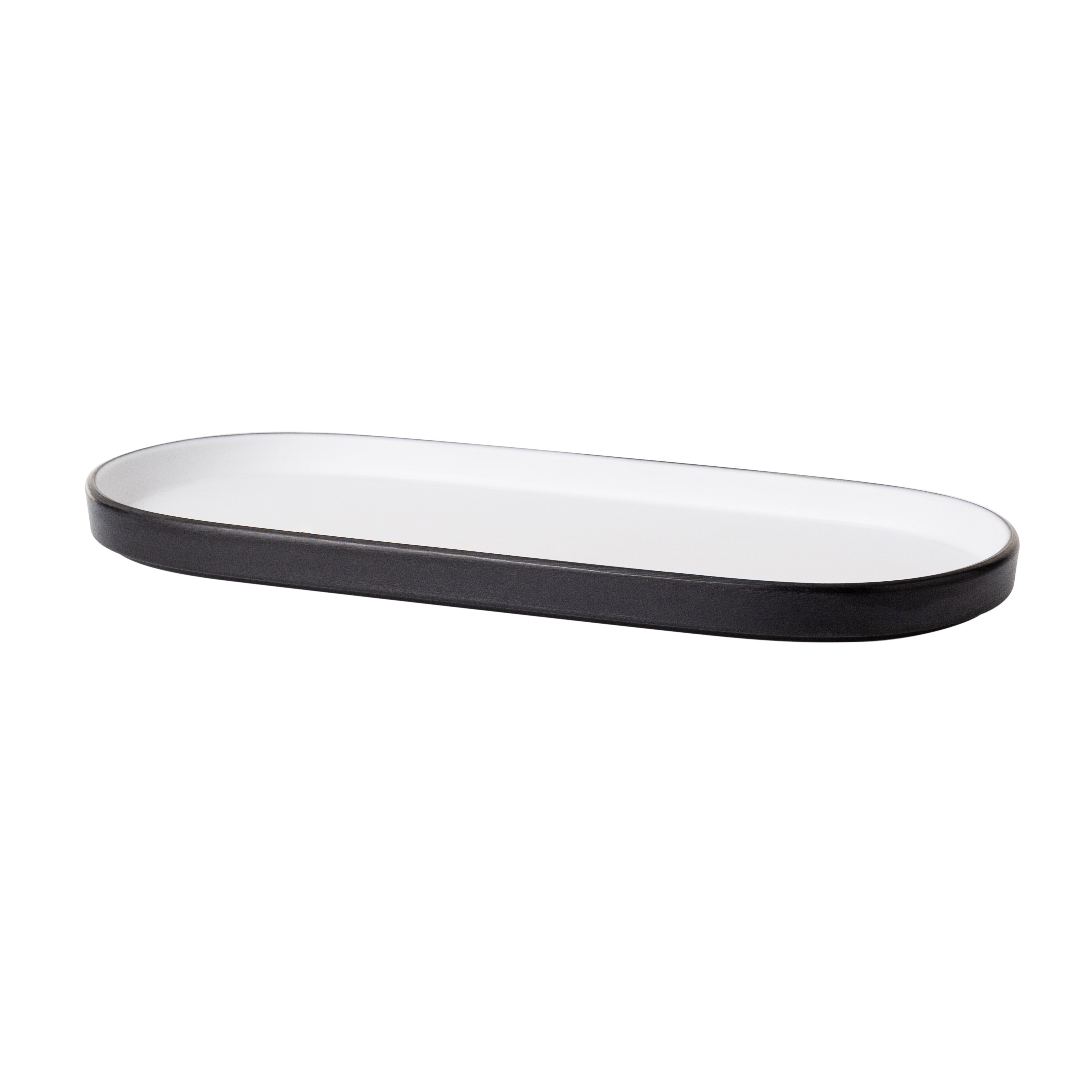 COUCOU Oblong Platter 290x130mm - White & Black