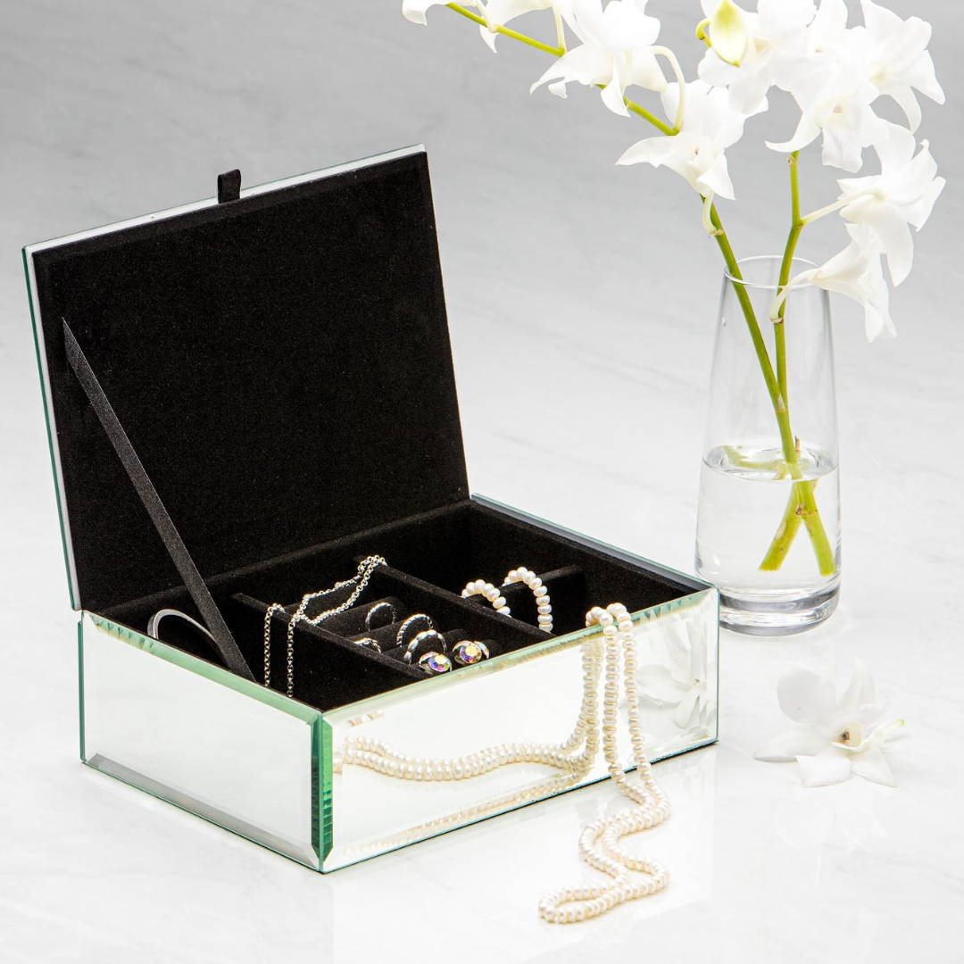 Ashdene Elegant Bee Mirrored Medium Jewellery Box