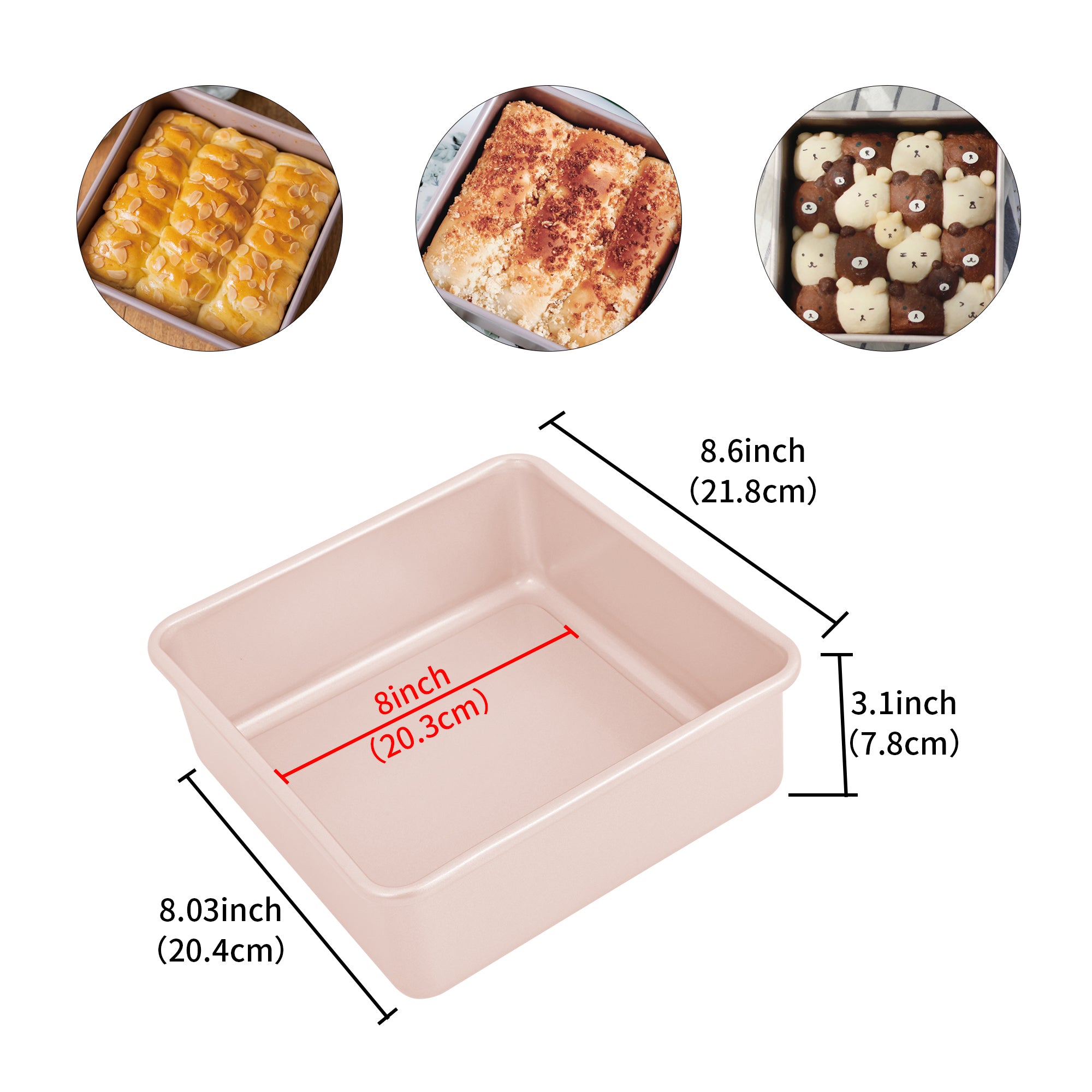 CHEFMADE Square Cake Pan with Loose Base 22cm (WK9036)