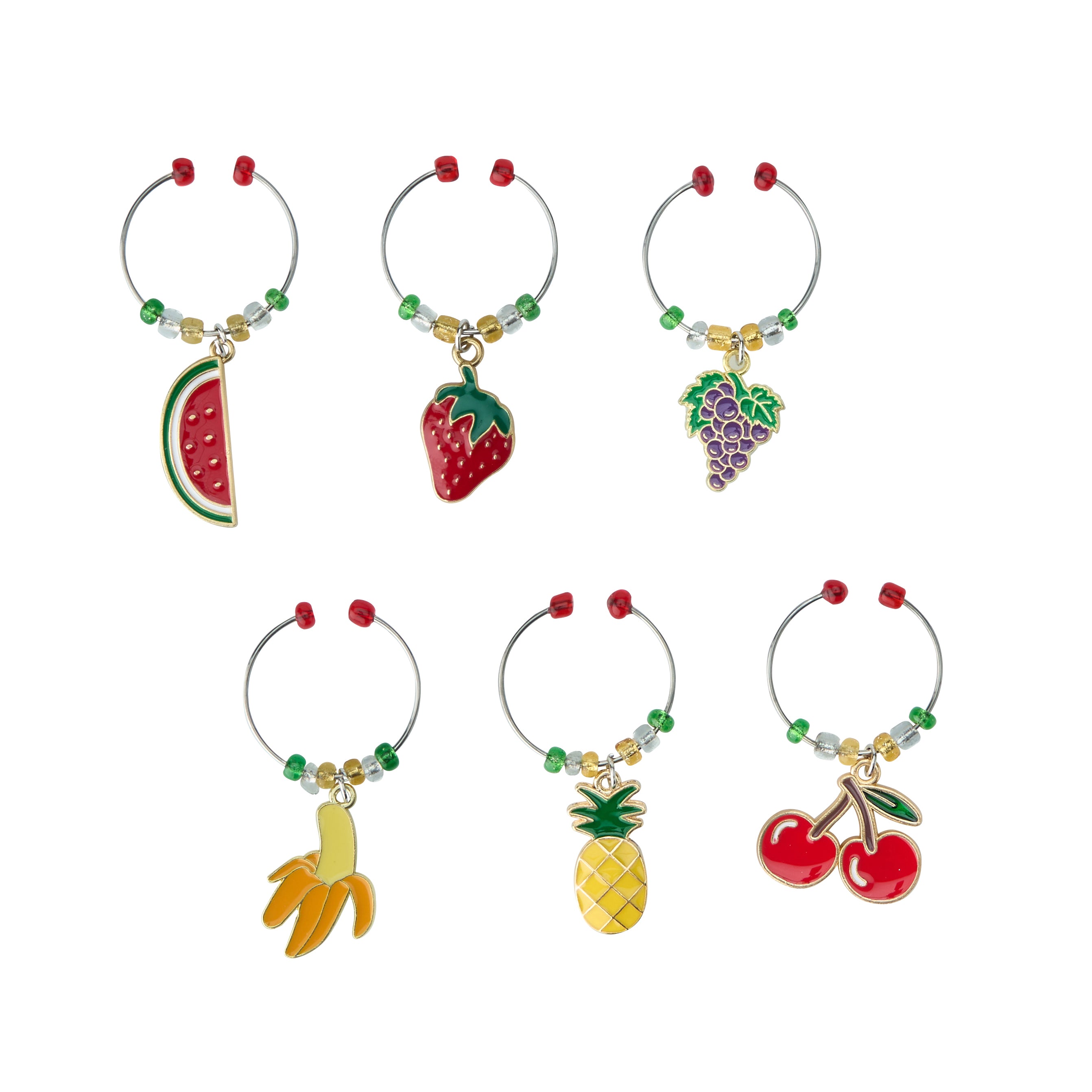 Avanti Wine Charms, Set of 6 - Fruit
