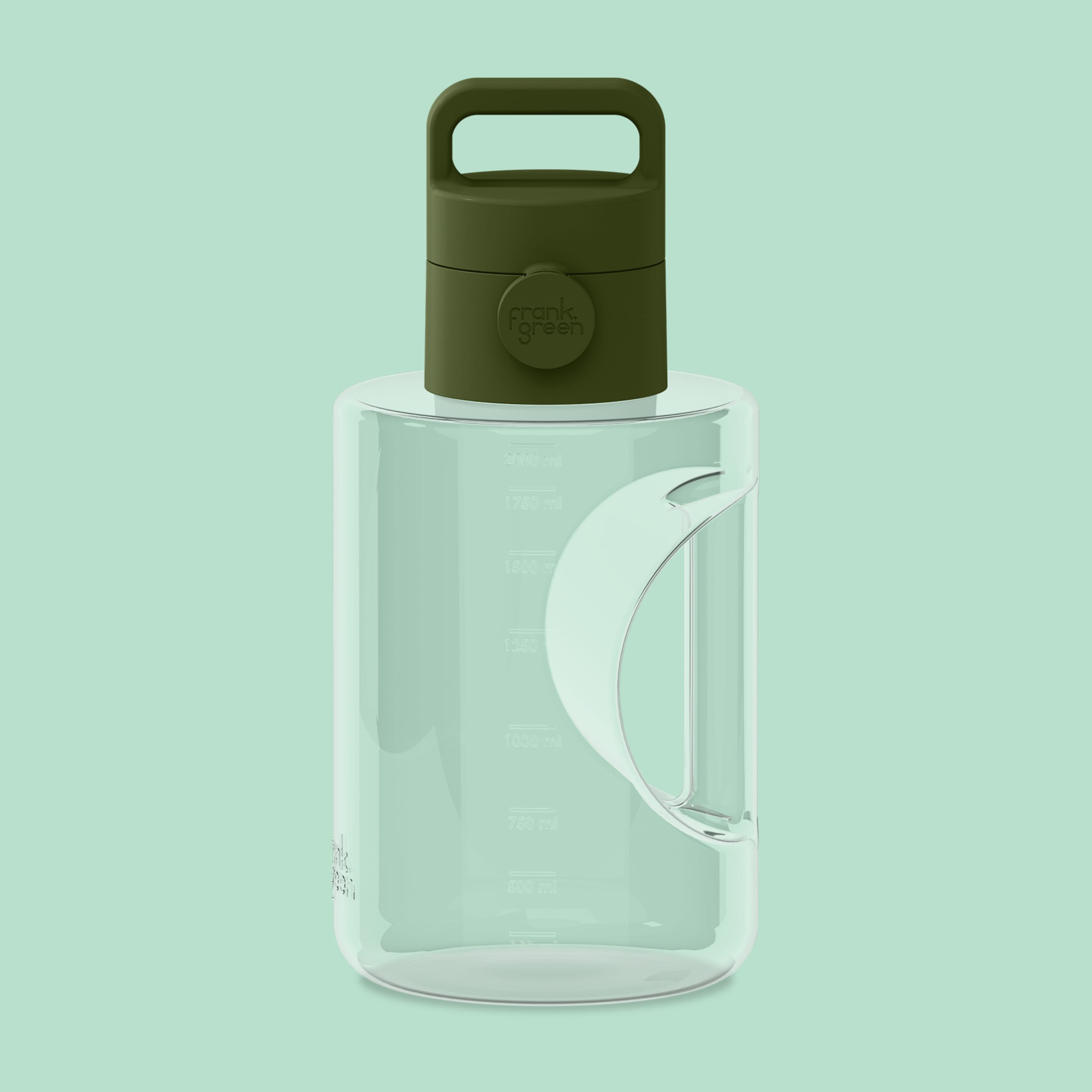 frank green 68oz Titan Reusable Bottle Clear with Grip & Sip Lid - Khaki