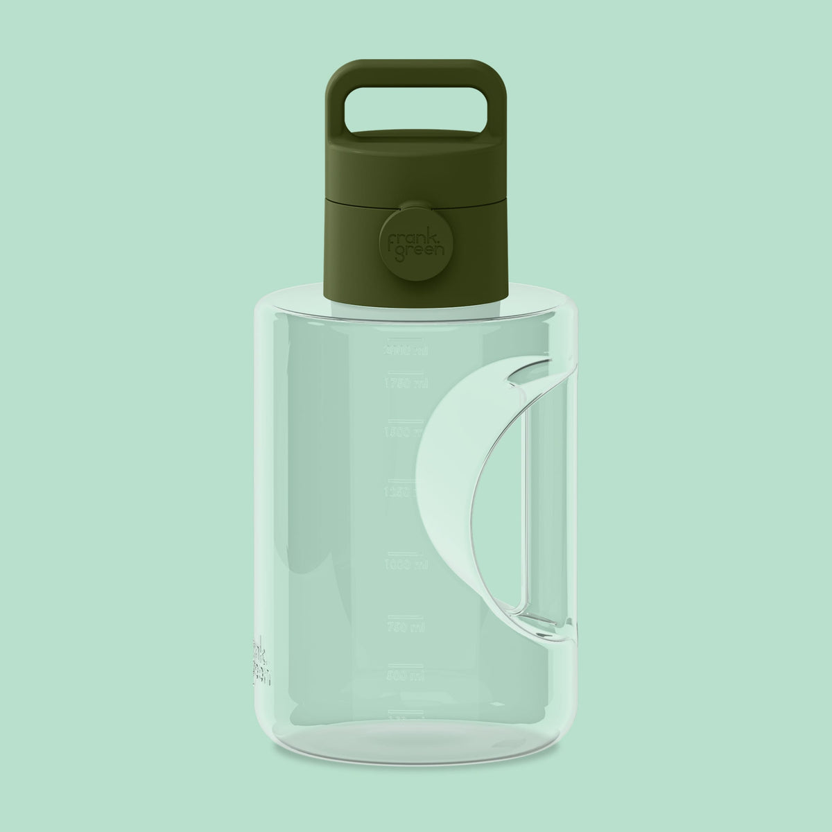 frank green 68oz Titan Reusable Bottle Clear with Grip & Sip Lid - Khaki