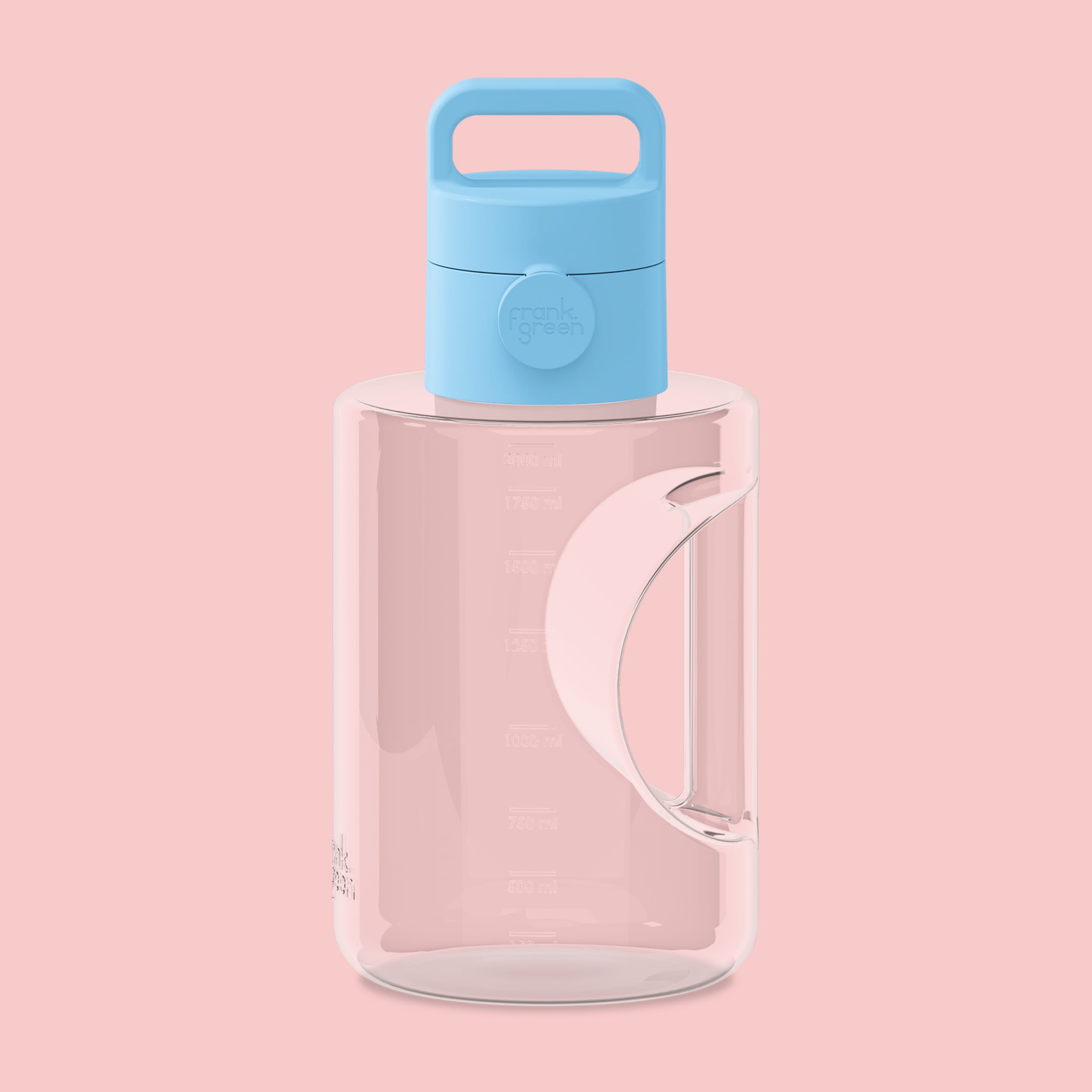 frank green 68oz Titan Reusable Bottle Clear with Grip & Sip Lid - Sky Blue