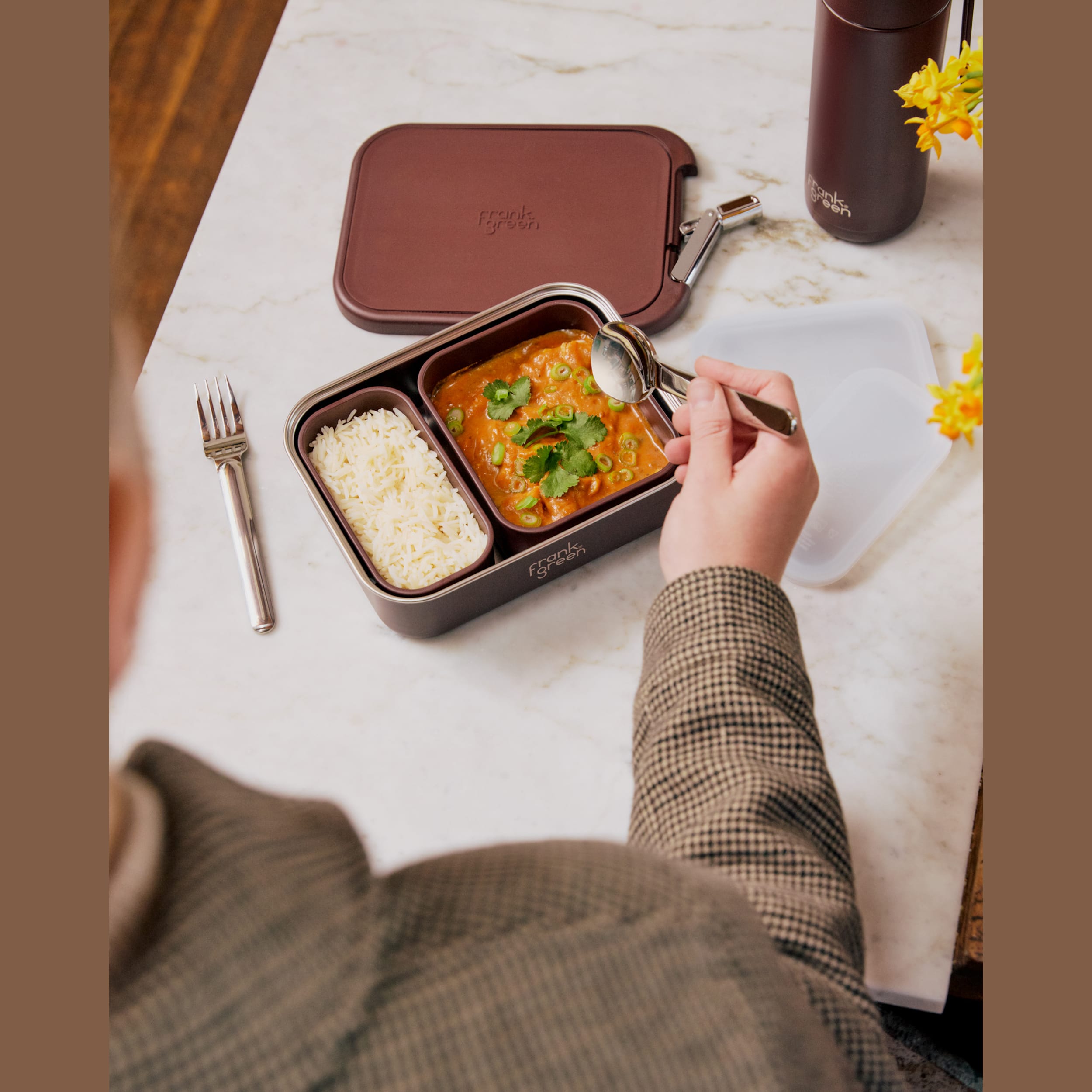frank green Lunch Container with Silicone Lid - Chocolate