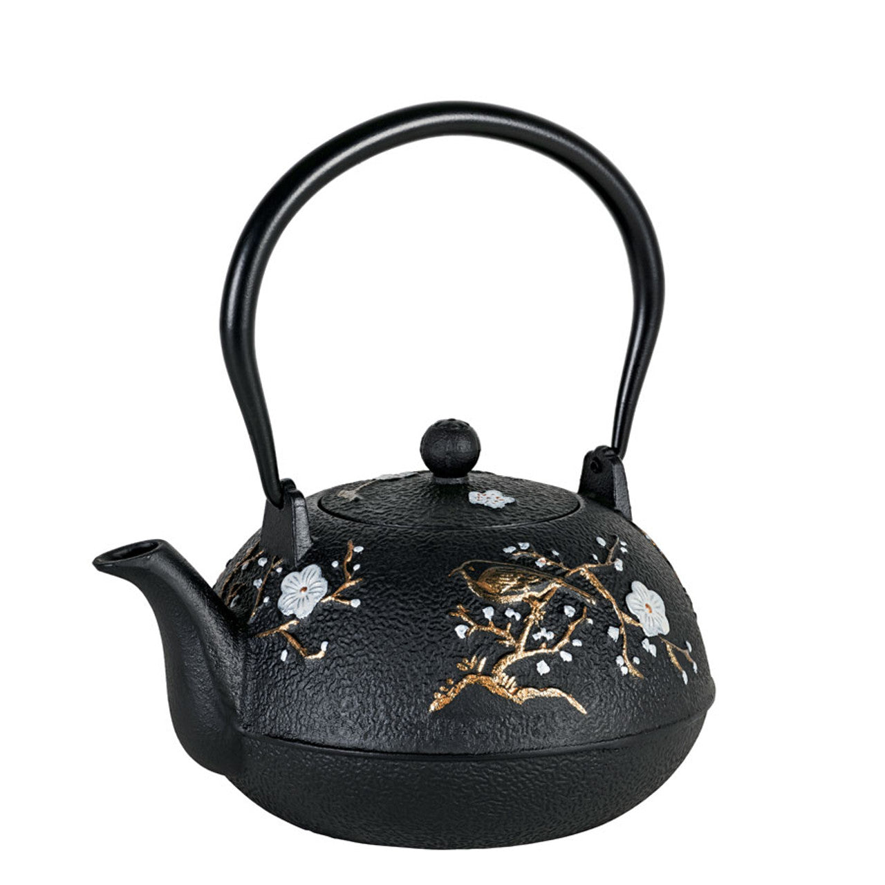 Avanti  Cast Iron Cherry Blossom Teapot - 1.1L - Black