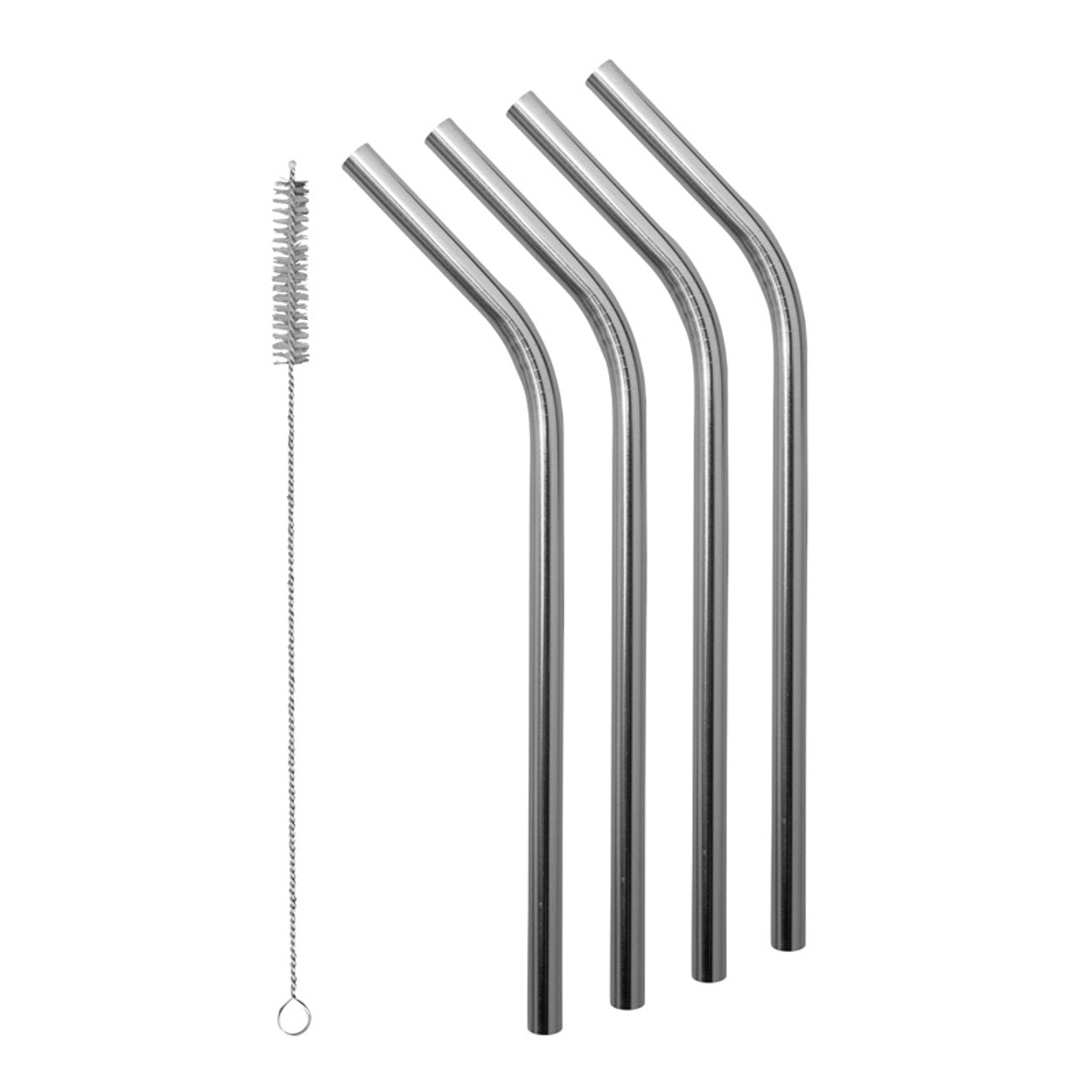 Avanti  Smoothie Stainless Steel Straws With Cleaning Brush - Set of 4
