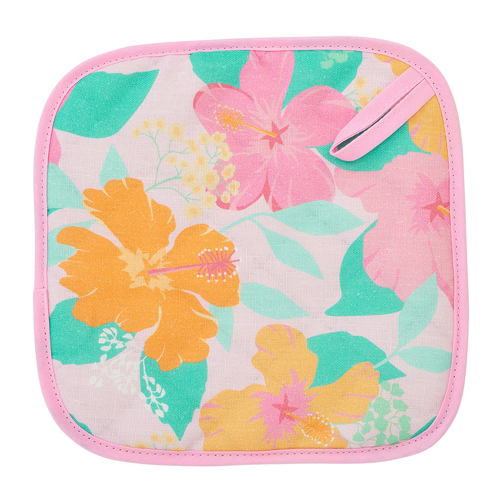 Annabel Trends Linen Pot Holder Hibiscus