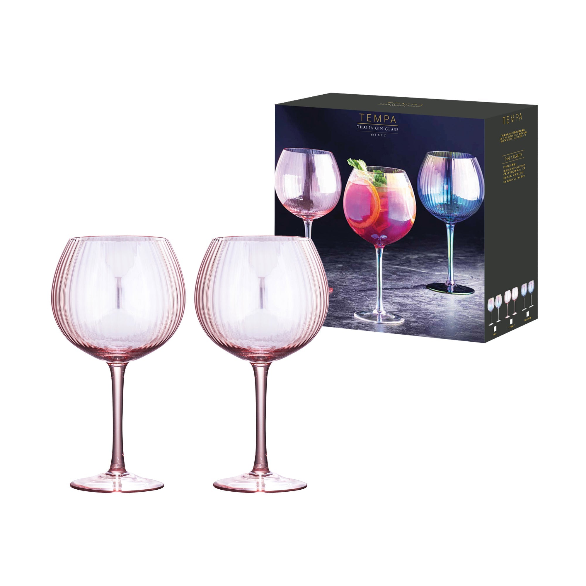 Tempa Thalia Pink Quartz 2pk Gin Glass