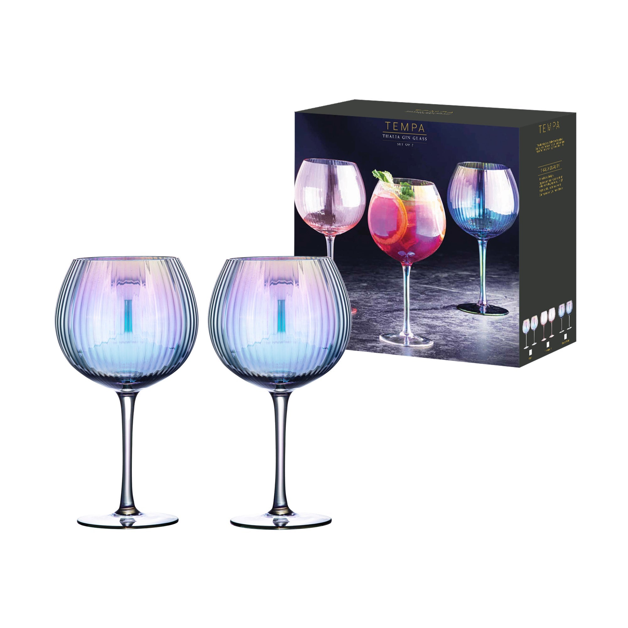 Tempa Thalia Black Pearl 2pk Gin Glass