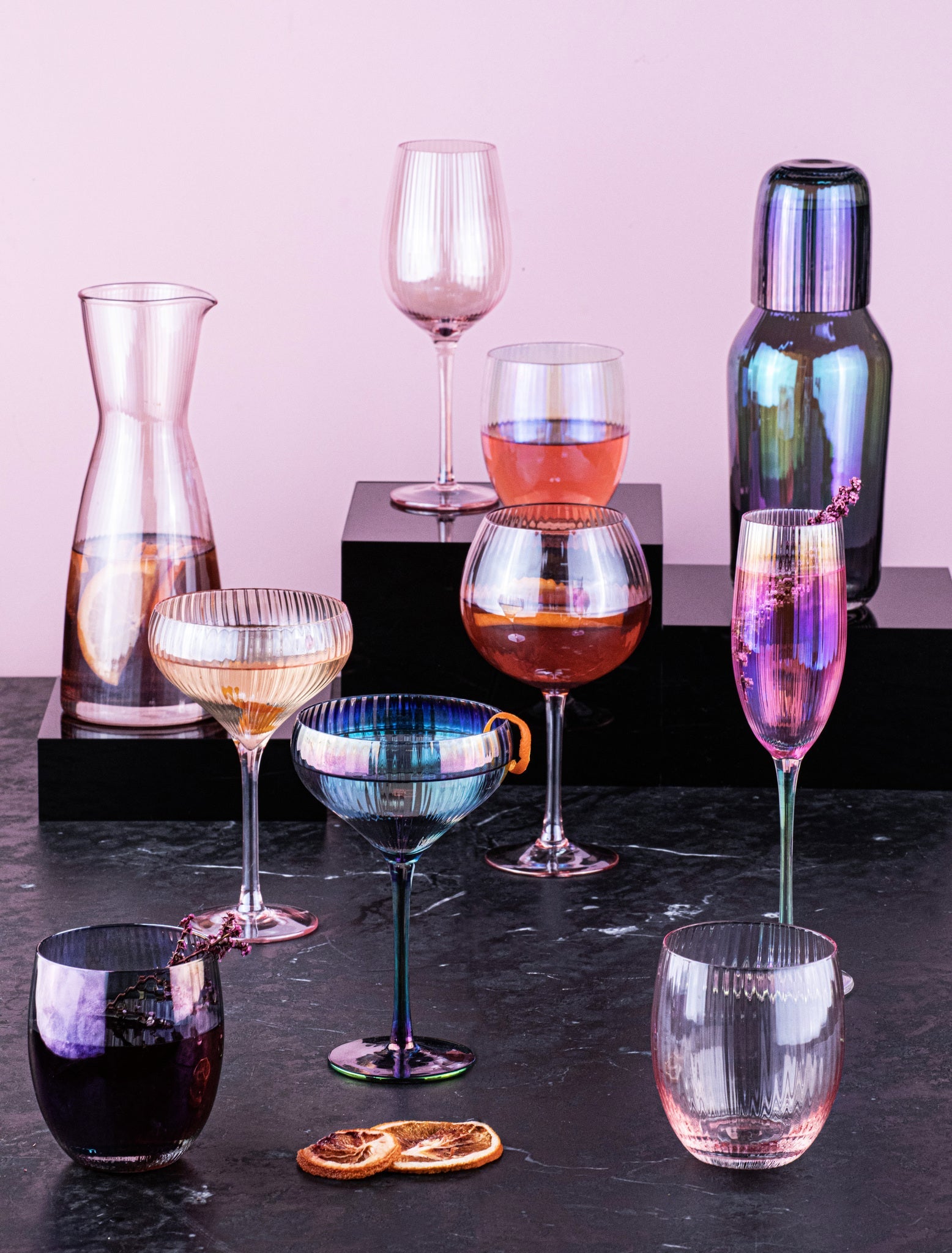 Tempa Thalia Black Pearl 2pk Cocktail Glass