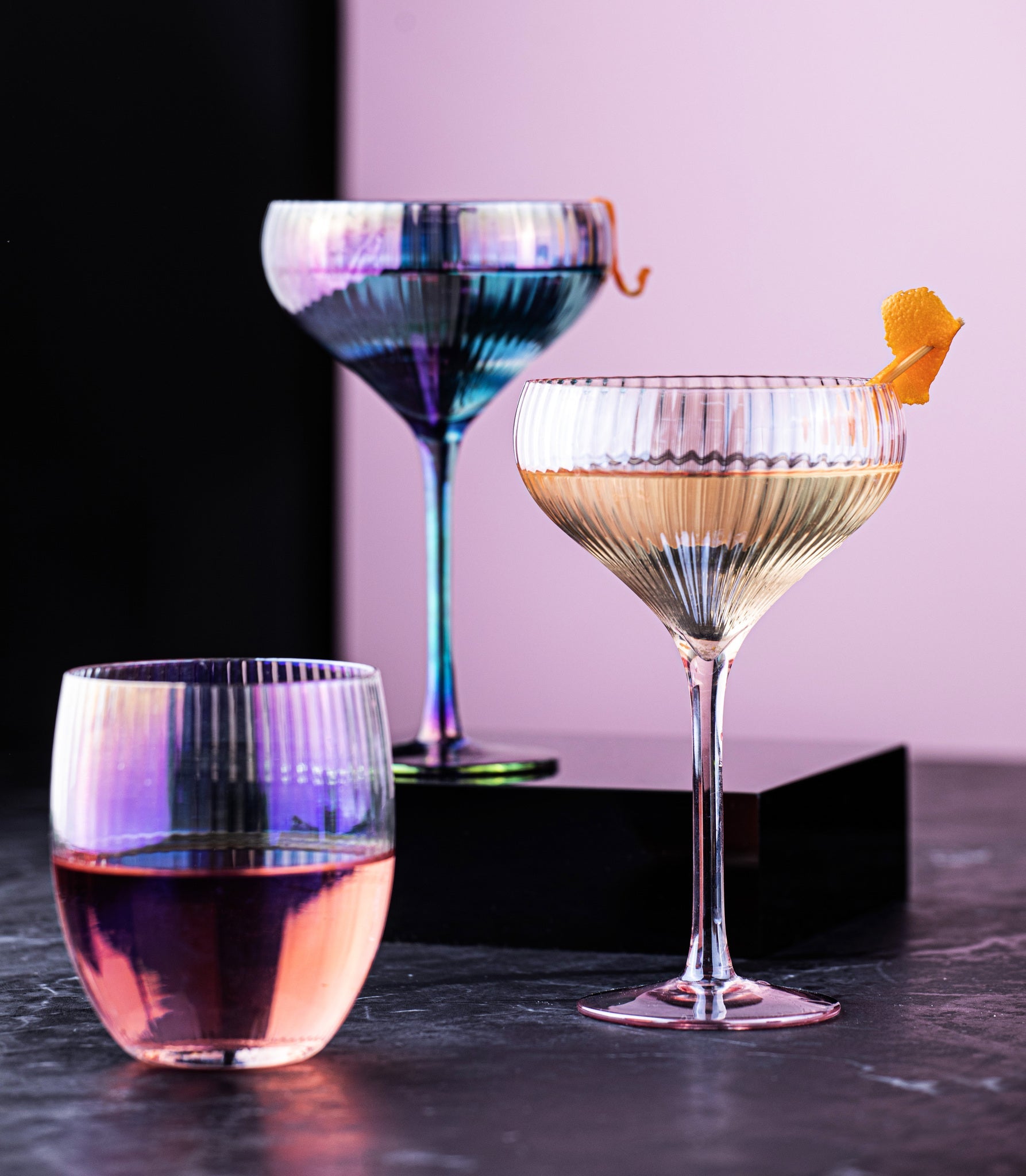 Tempa Thalia Black Pearl 2pk Cocktail Glass