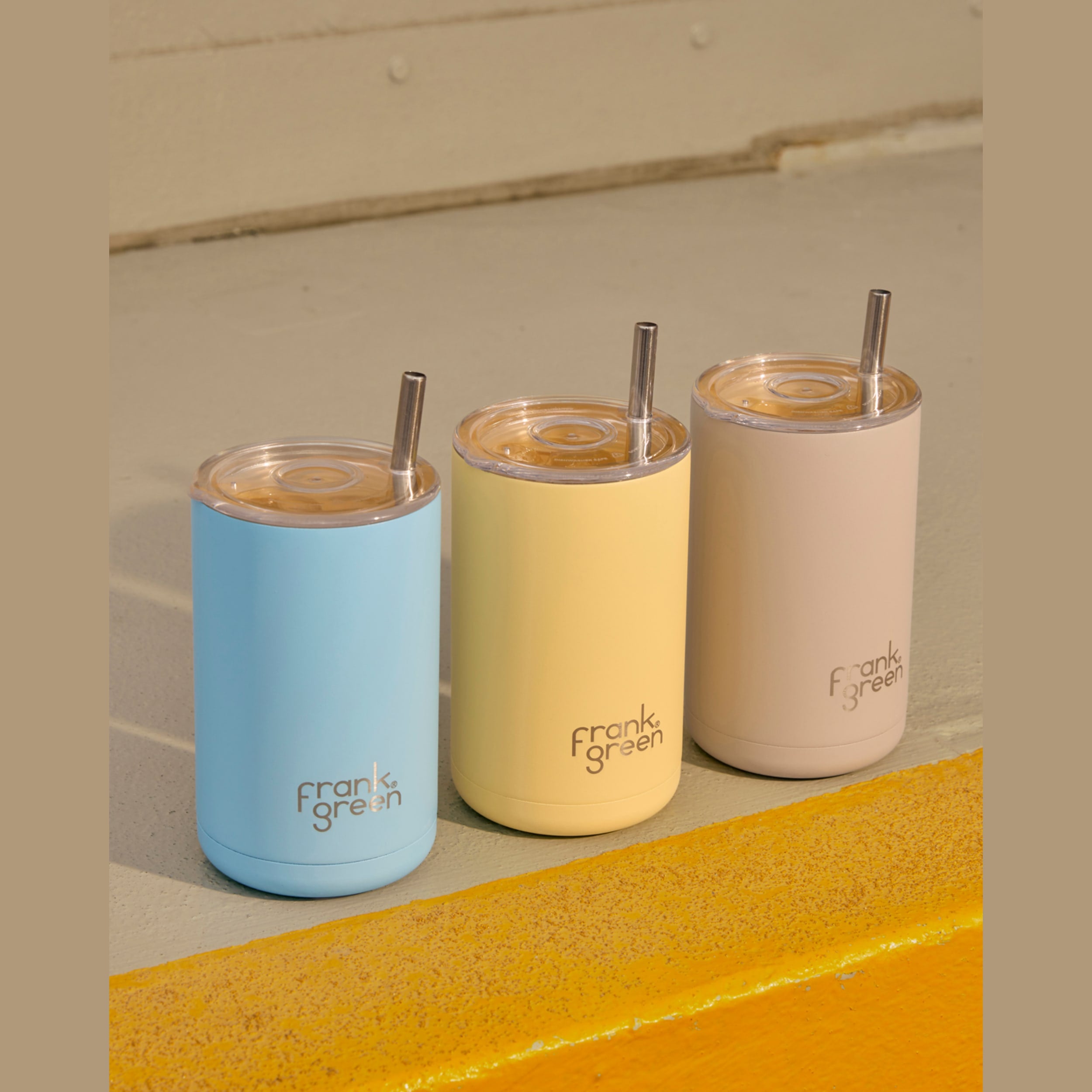 frank green 15oz Iced Coffee Cup with Straw - Sky Blue