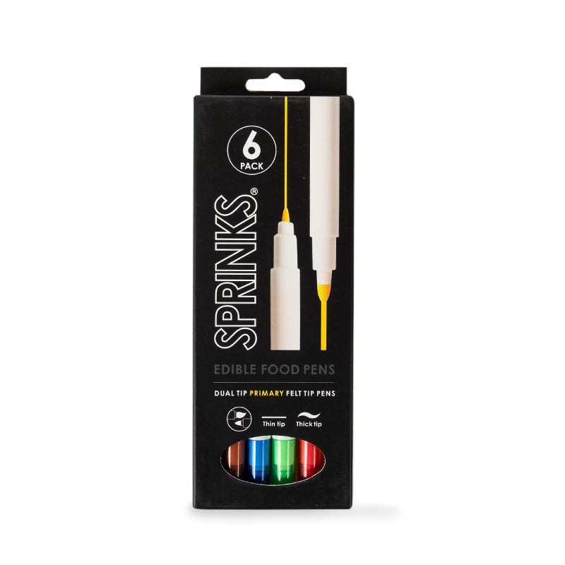 Sprinks Edible Food Pen Set Primary Pack 6 Pack