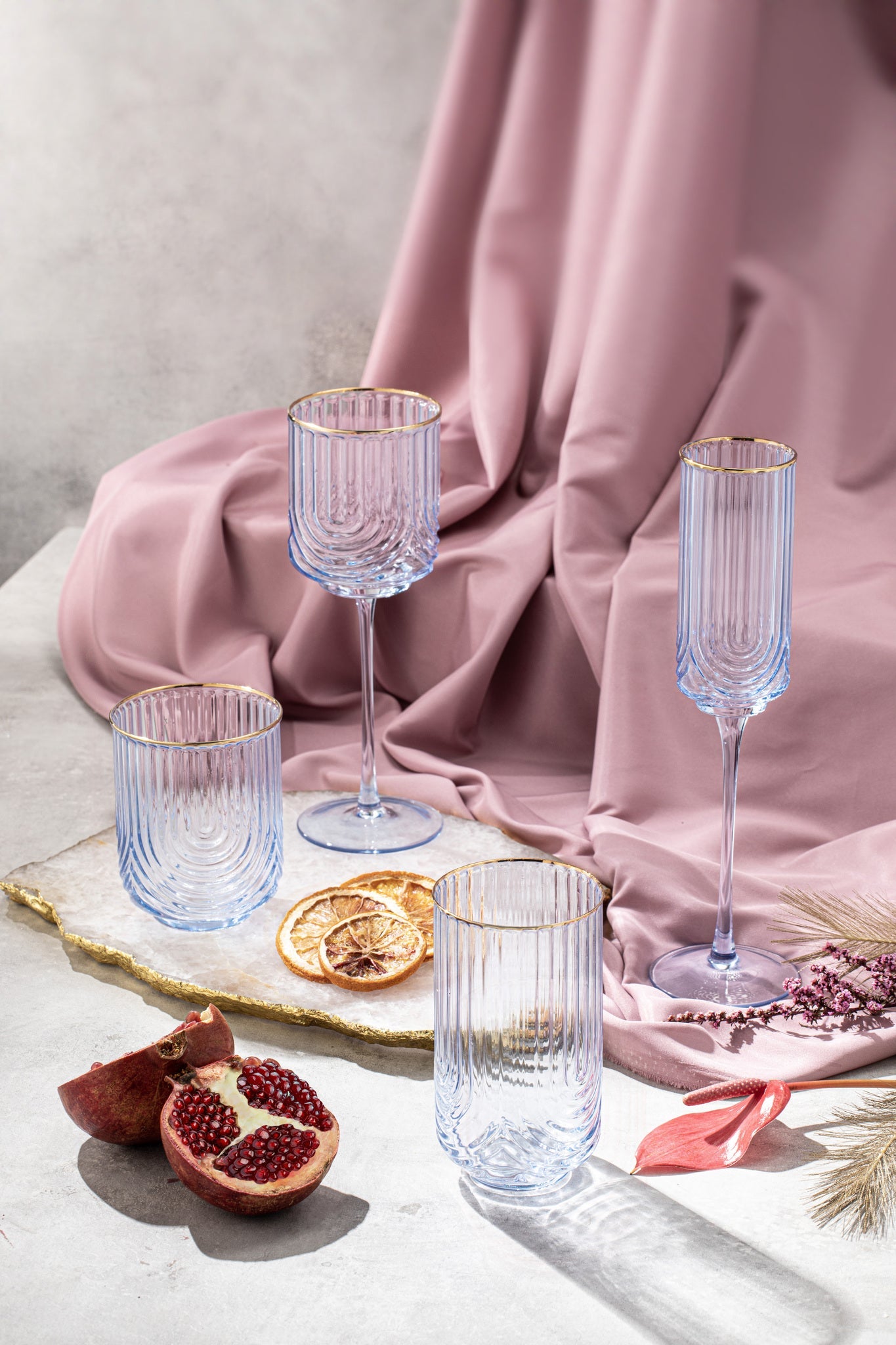 Tempa Florence Tranquil Blue 2pk Wine Glass
