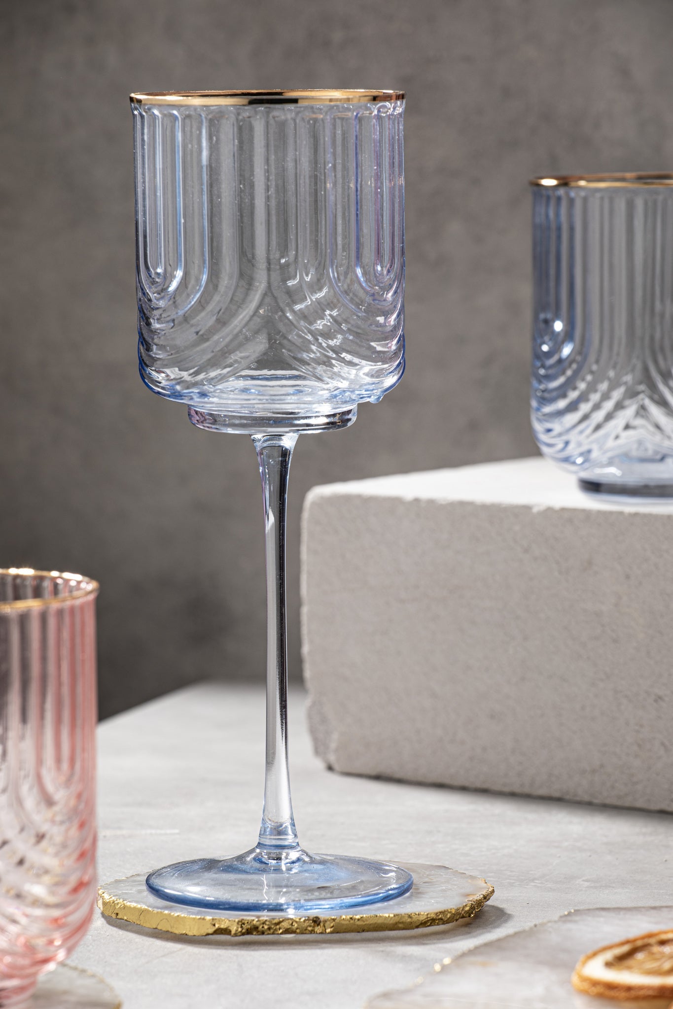 Tempa Florence Tranquil Blue 2pk Wine Glass