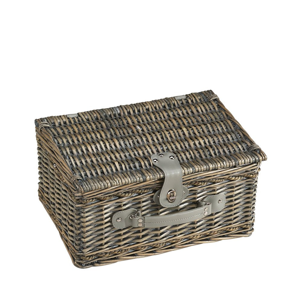 Cilio Stresa Deluxe Picnic Basket – Olive Green, 2 Person (40 × 28 × 20 cm)