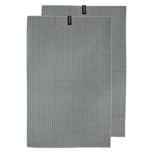 Ladelle Mega Waffle Microfibre Sage 2pk Kitchen Towel