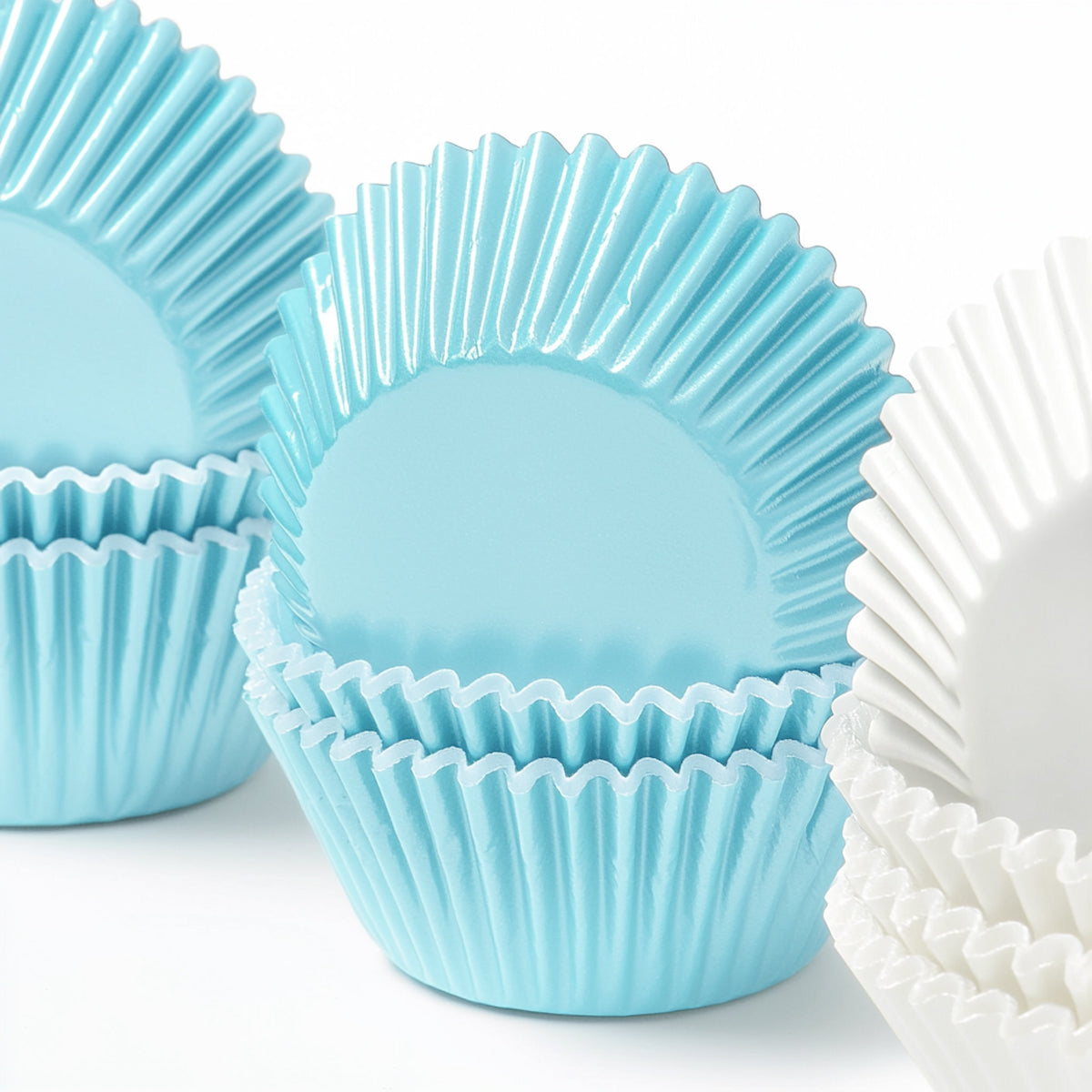 Papyrus Standard Foil Baking Cups Base Pastel Blue 50mm 50 Pack