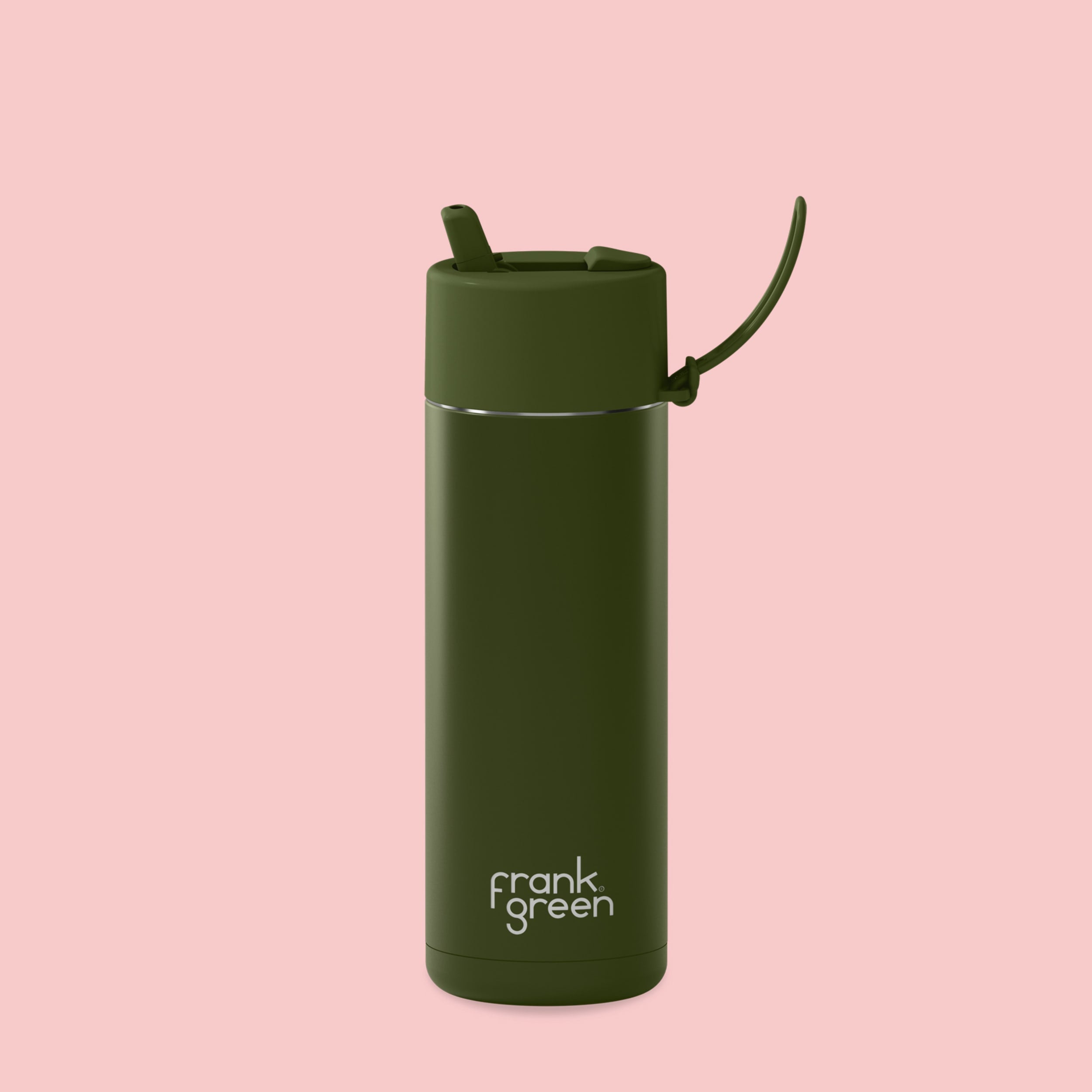 frank green 20oz Reusable Bottle with Flip Straw Lid - Khaki
