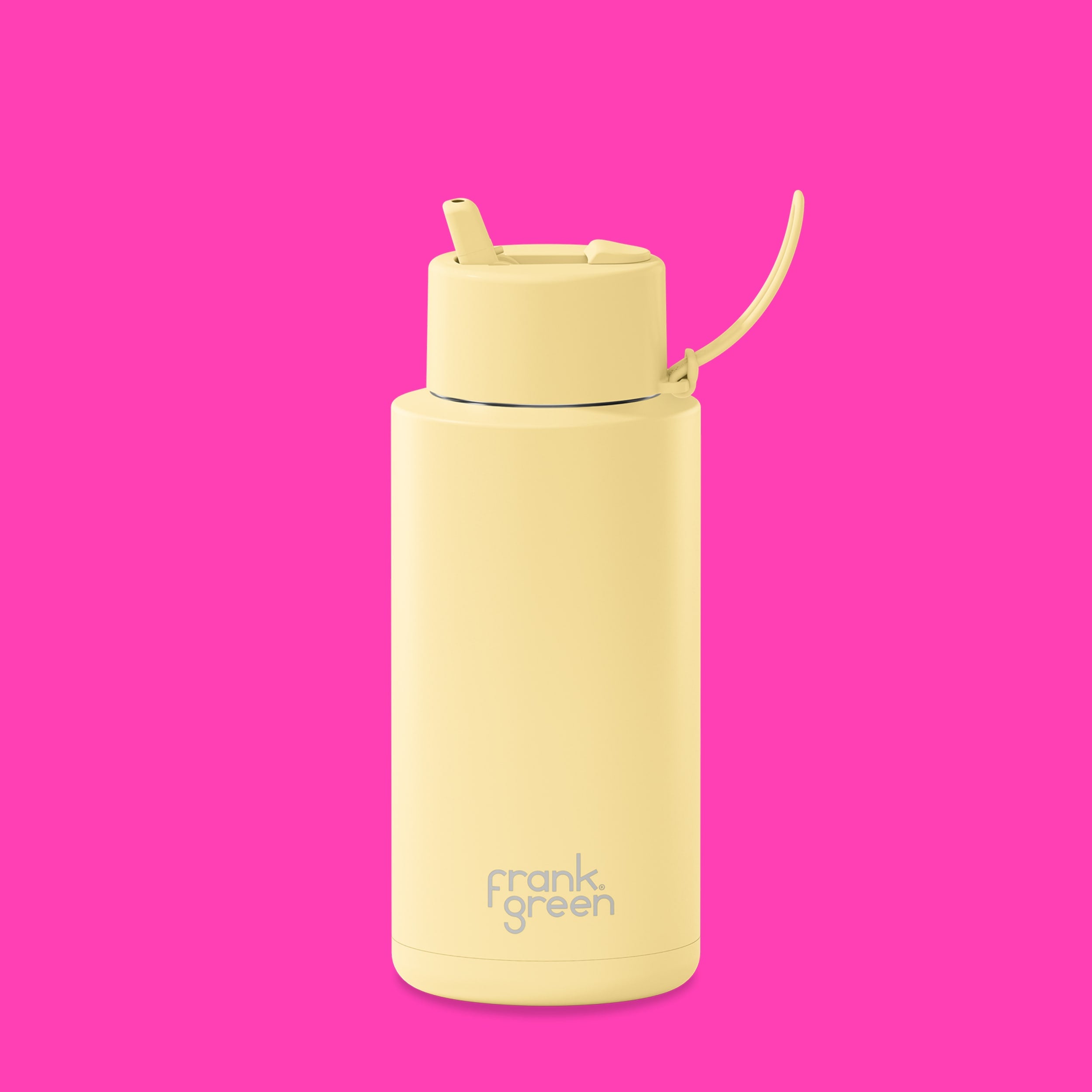 frank green 34oz Reusable Bottle with Flip Straw Lid - Buttermilk