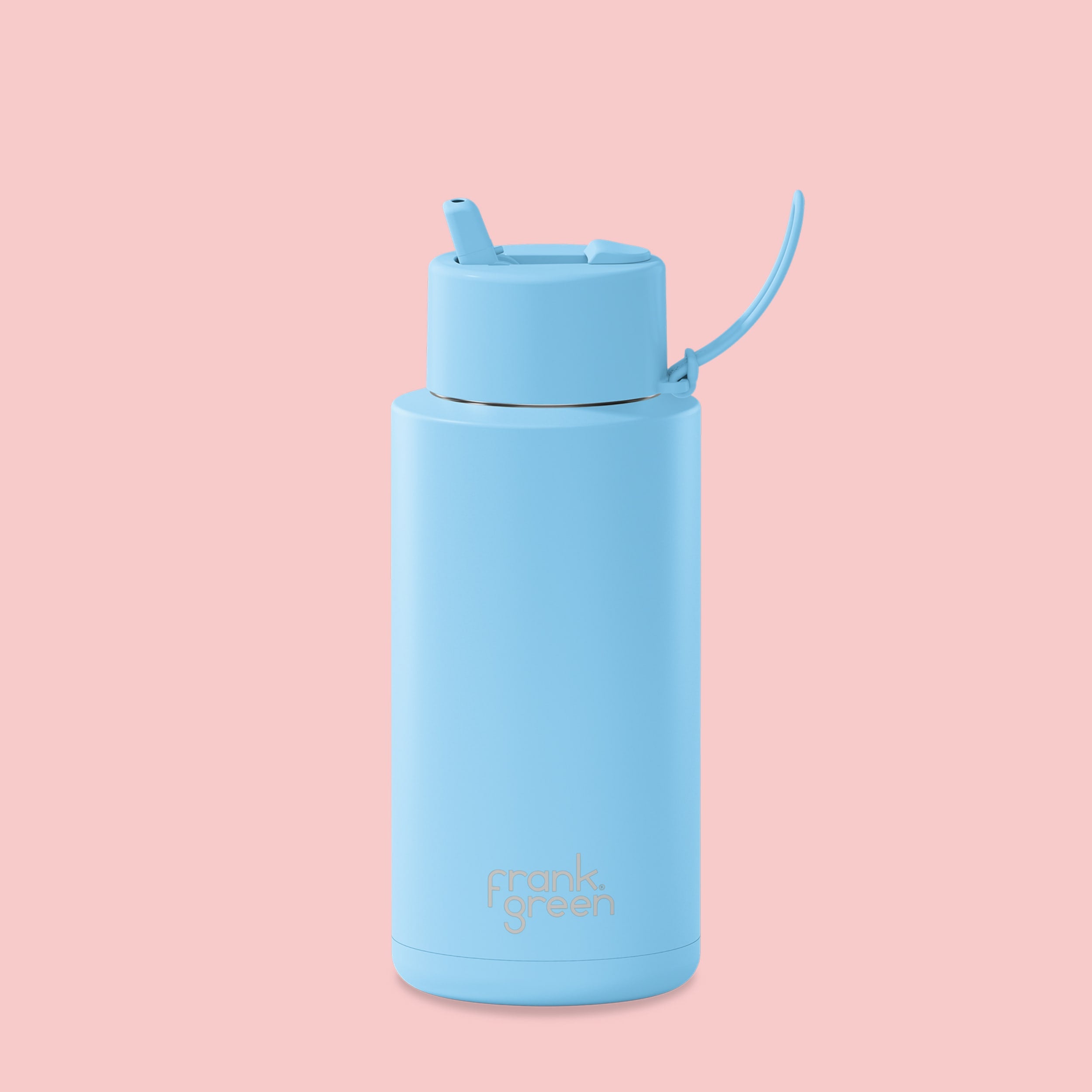 frank green 34oz Reusable Bottle with Flip Straw Lid - Sky Blue