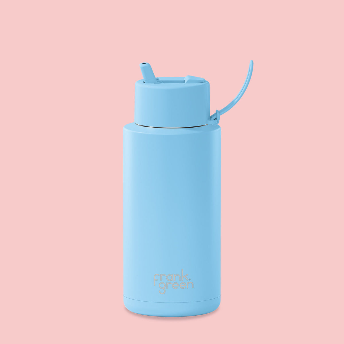 frank green 34oz Reusable Bottle with Flip Straw Lid - Sky Blue