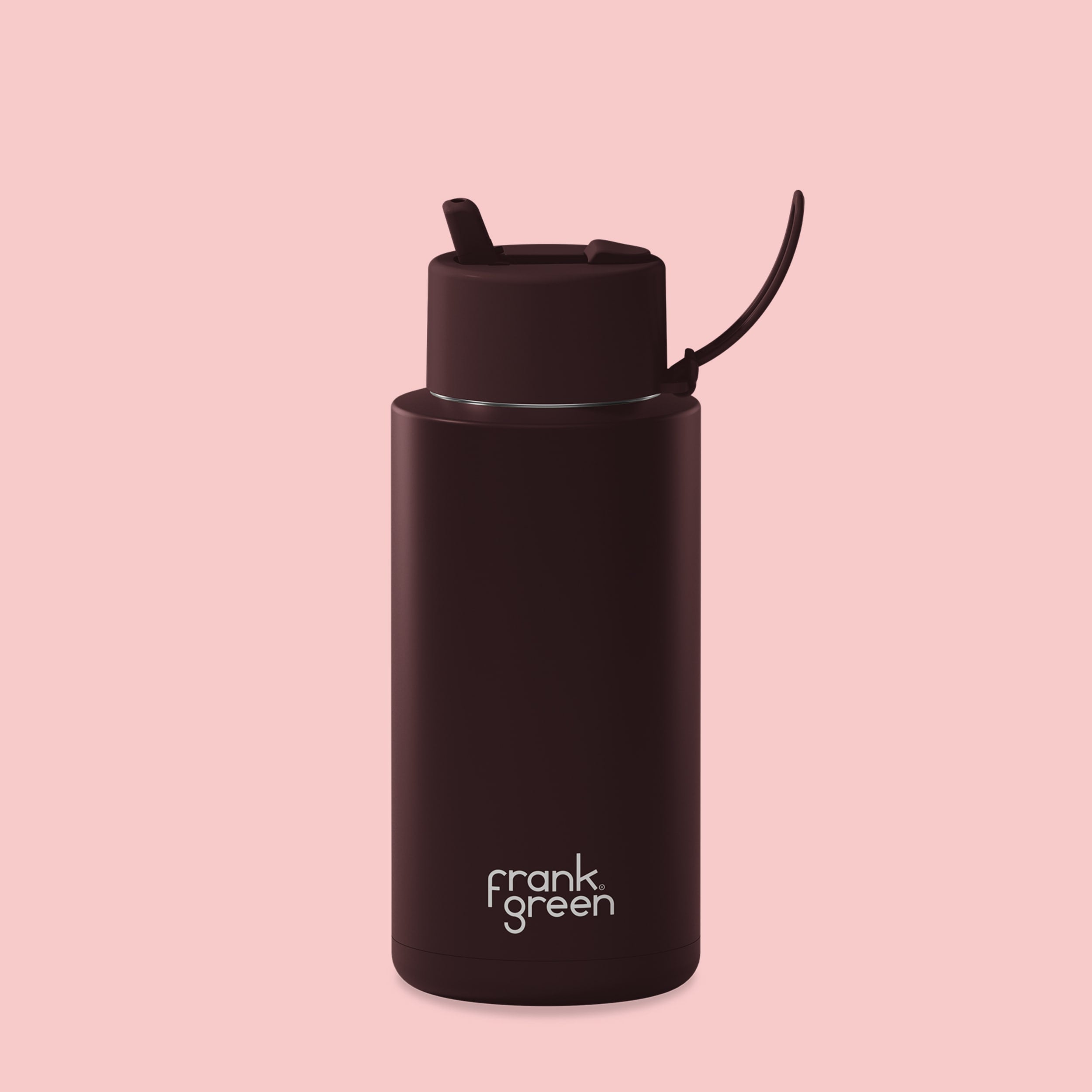 frank green 34oz Reusable Bottle with Flip Straw Lid - Chocolate