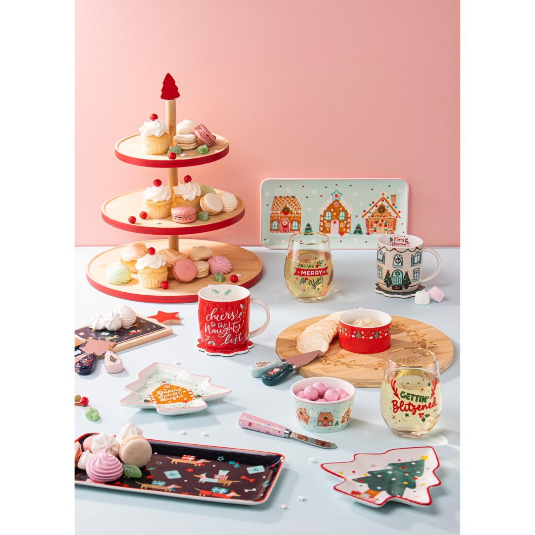 Ladelle Dasher Gingerbread Bowl and Spreader
