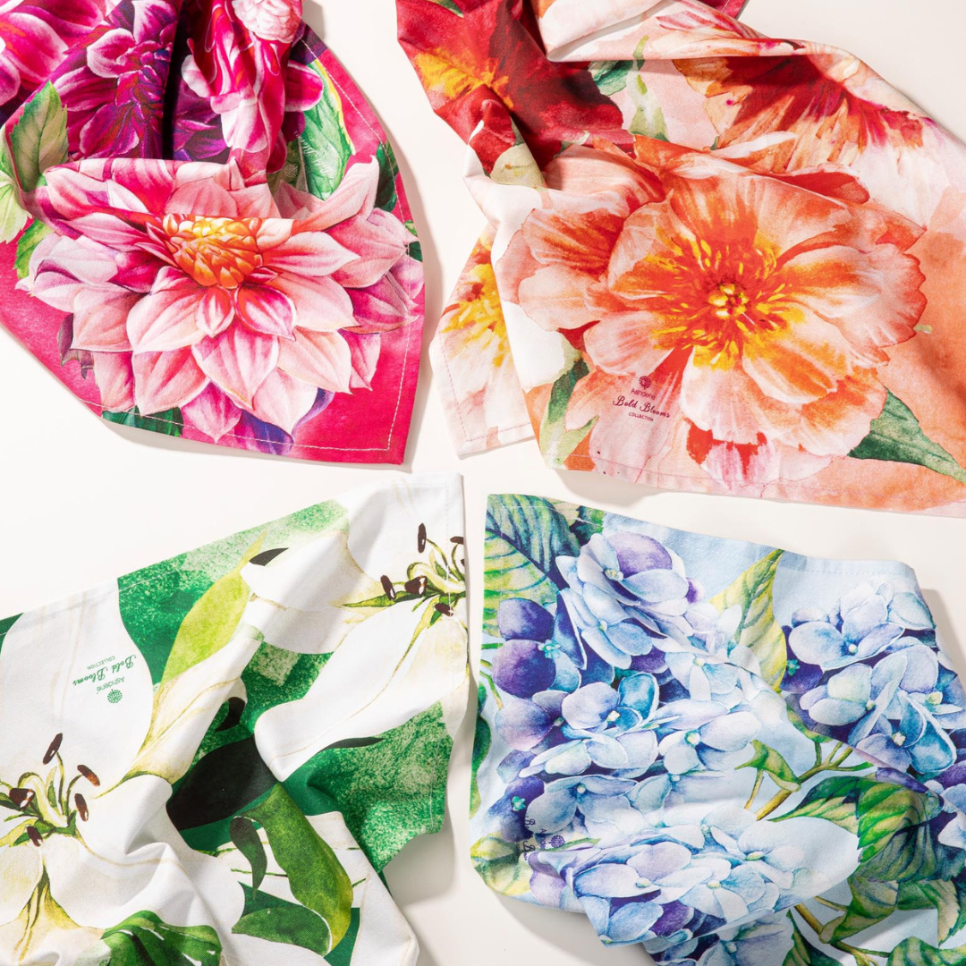 Ashdene Bold Blooms Blue Hydrangea 2pk Kitchen Towel