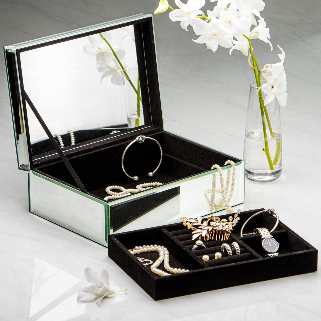 Ashdene Elegant Bee Mirrored Large Jewellery Box