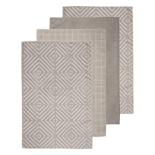 Ladelle Benton Taupe Microfibre 4pk Kitchen Towel