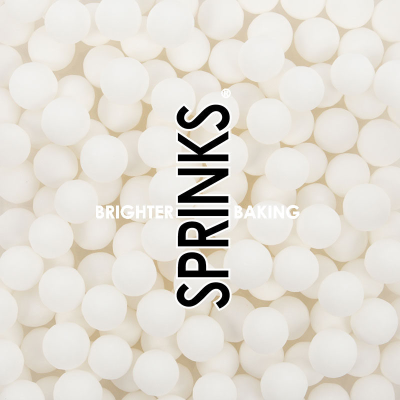 Sprinks Cachous Pearl Beads Matte White 8mm 65g