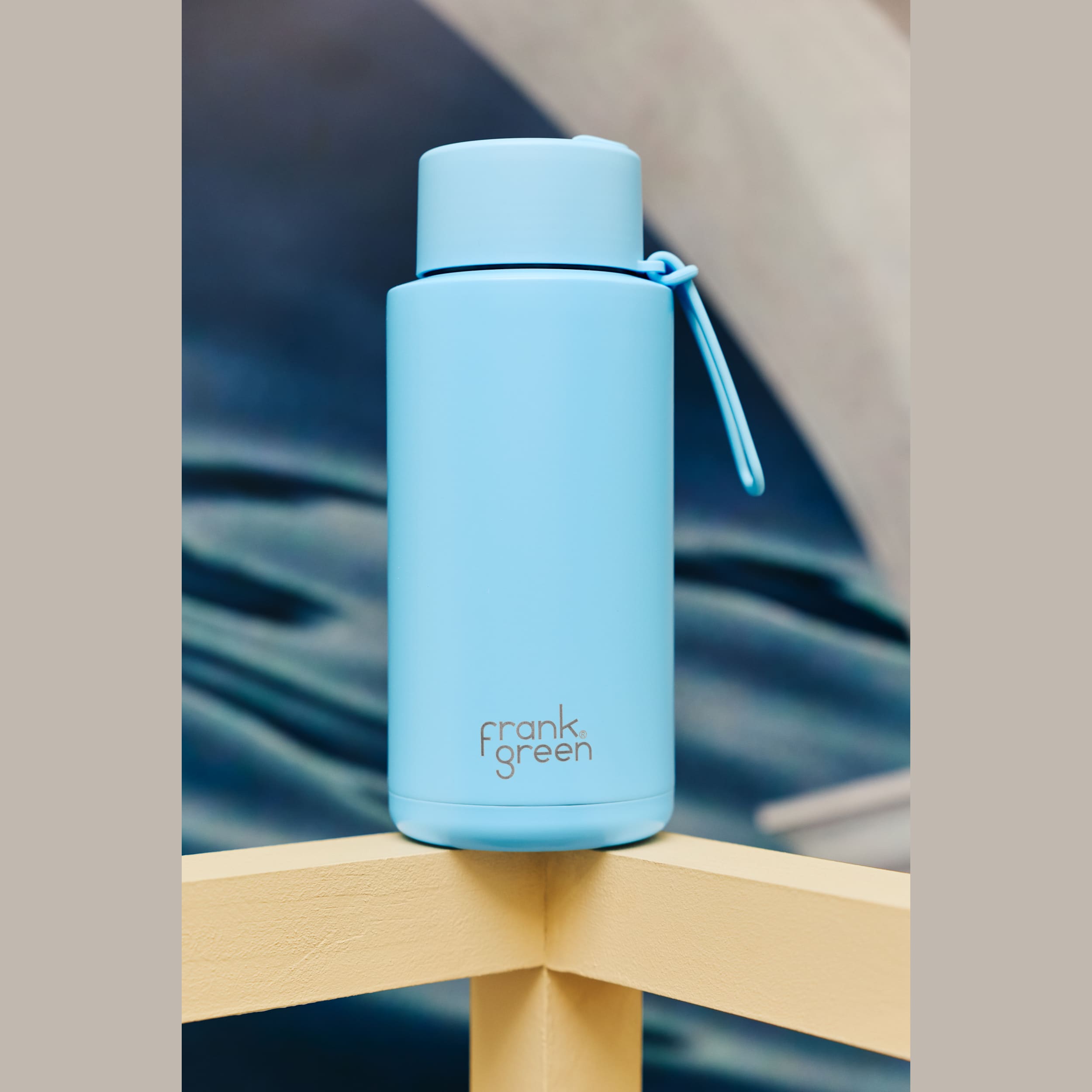 frank green 34oz Reusable Bottle with Flip Straw Lid - Sky Blue