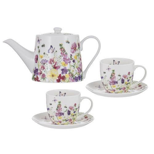 Ashdene Garden Soiree Teapot & 2 Teacup Set
