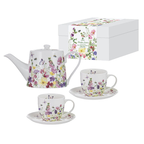 Ashdene Garden Soiree Teapot & 2 Teacup Set