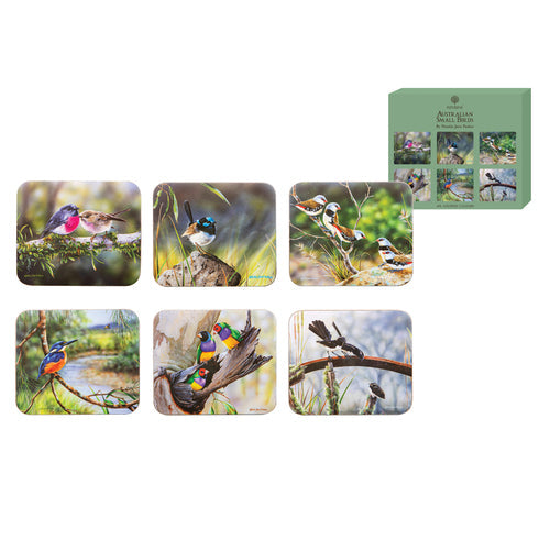 Ashdene Aus Small Birds 6pk Coaster