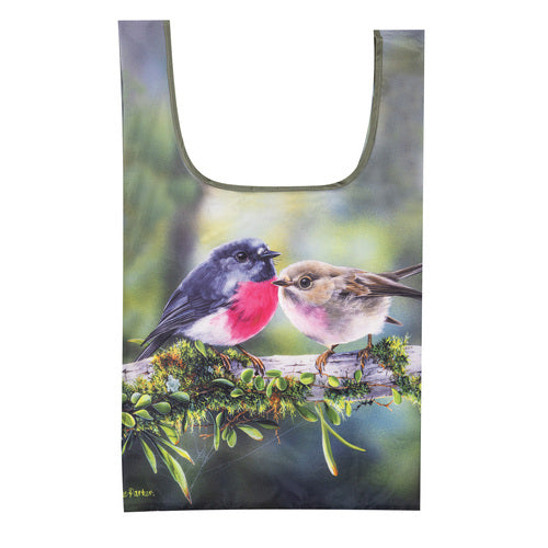 Ashdene Aus Small Birds Pink Robin Shopping Bag