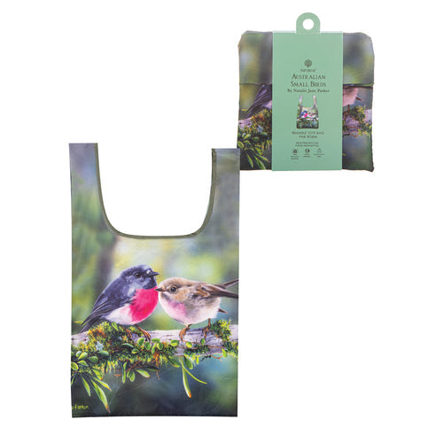 Ashdene Aus Small Birds Pink Robin Shopping Bag