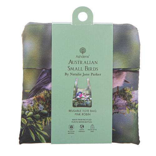 Ashdene Aus Small Birds Pink Robin Shopping Bag