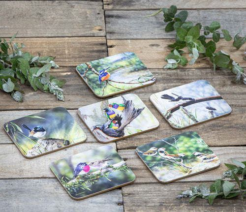 Ashdene Aus Small Birds 6pk Coaster